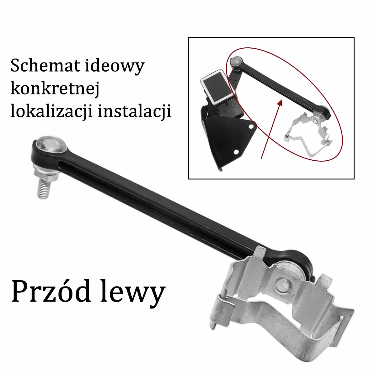 Przód lewy Pręt łączący do regulatora zakresu światła czujnika wysokości pojazdu kompatybilne z Passat 3B Superb 3U A4/S4 8D A6/S6 4B RS4 8D RS6/RS6 4B 8D0941299B 4B0907503A 4B0907503