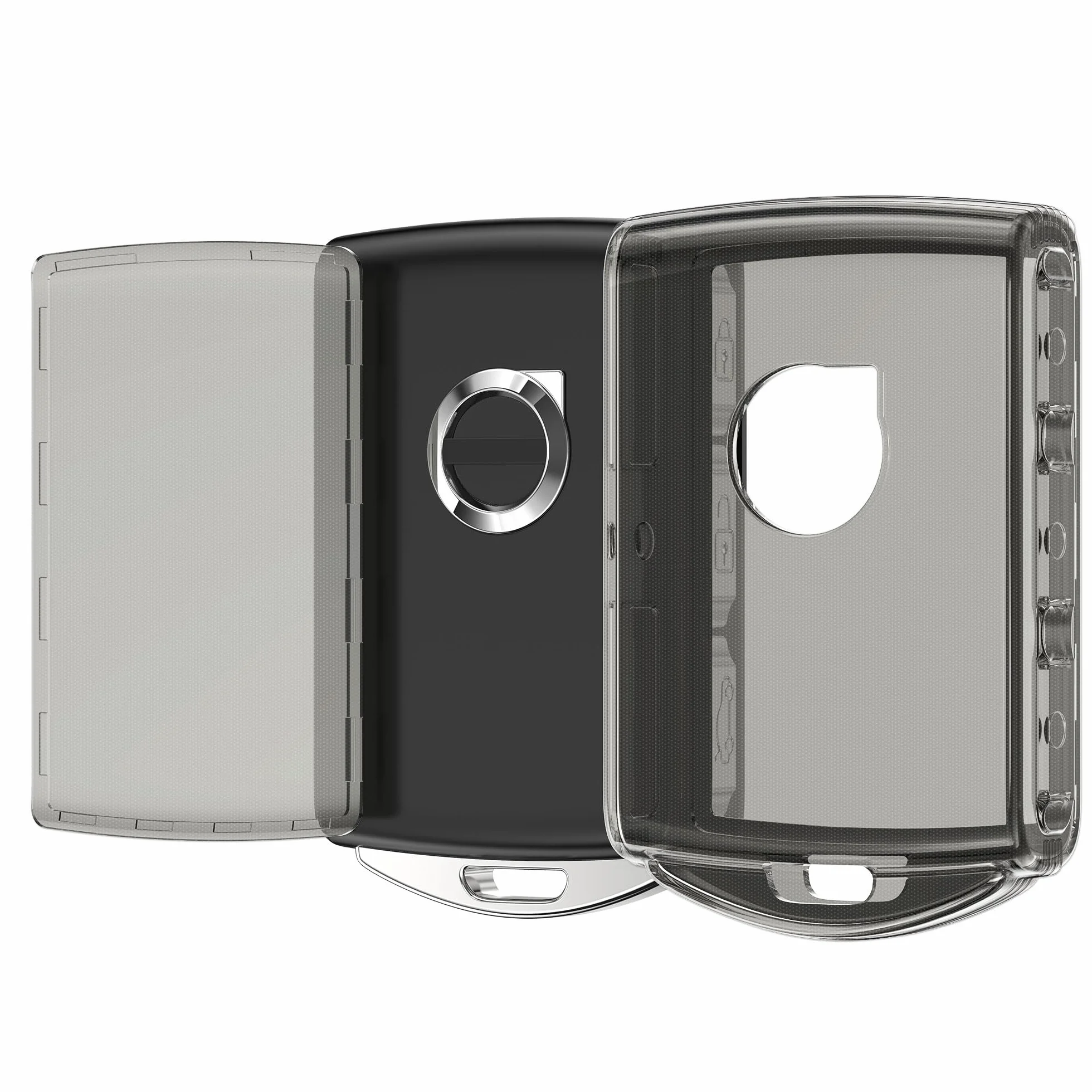 kwmobile Etui na kluczyk samochodowy kompatybilne z Volvo 4-przyciskowym kluczykiem samochodowym Keyless Go - Etui na kluczyk - Miękka obudowa TPU - Czarne/Przezroczyste