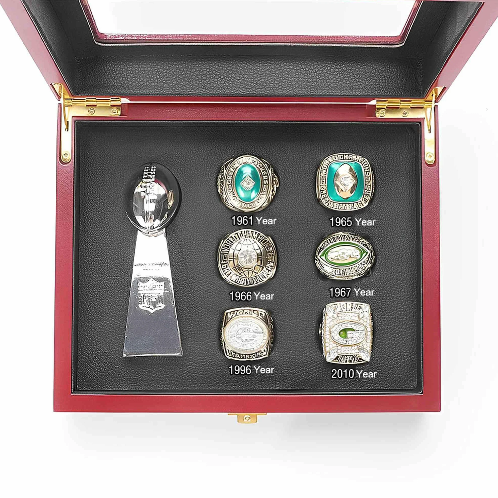 Zestawy pierścieni mistrzowskich Green Bay Packers Rugby Champion Ring Super Bowl FFL Pamiątkowe kolekcje Prezenty dla kowbojskich męskich ojców