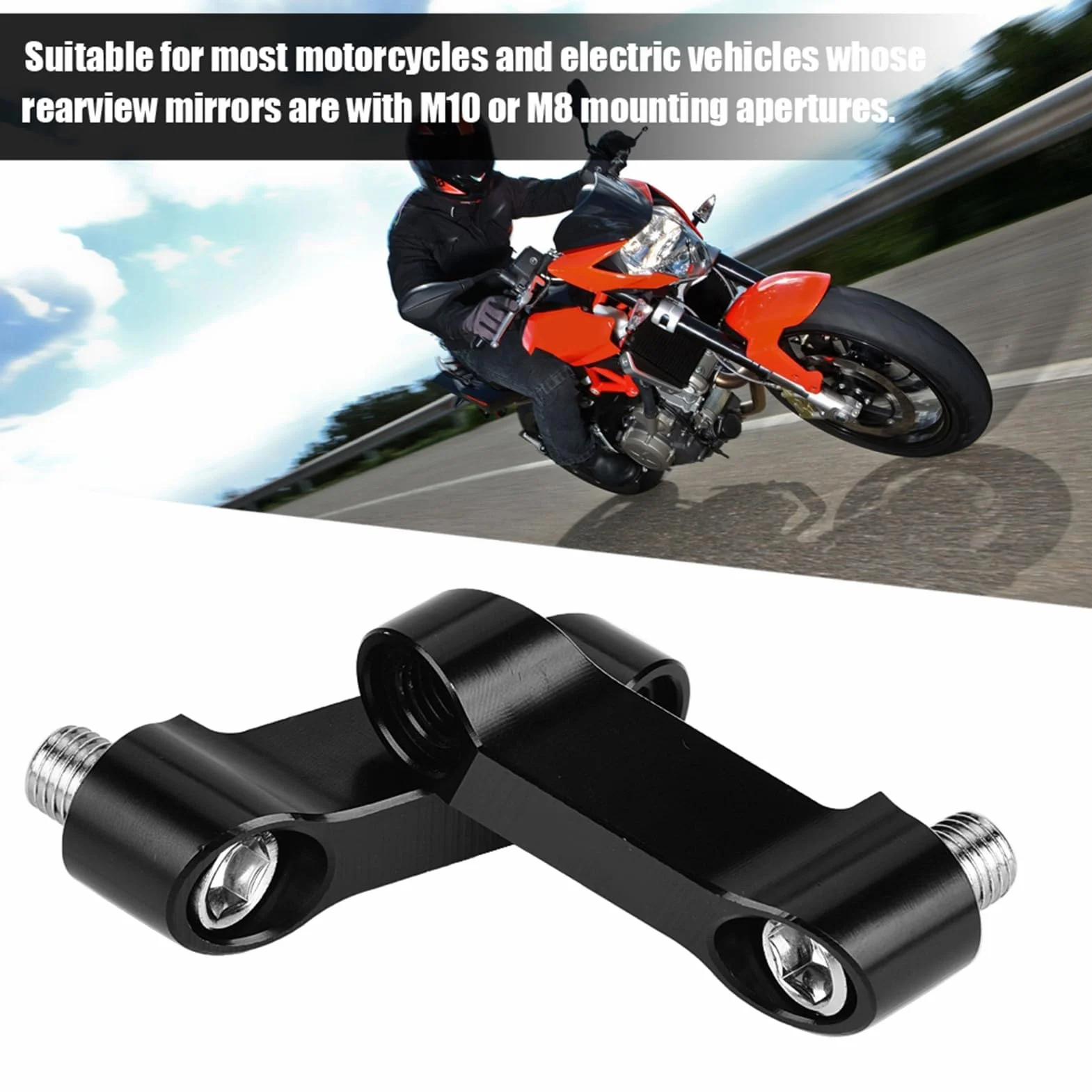 Przedłużenia Lusterek Motocyklowych, Przedłużenia Lusterek Wstecznych, Przedłużenia Lusterek, Adapter Przedłużenia Lusterek, Zestaw Adapterów Lusterek Wstecznych Motocykli, 10