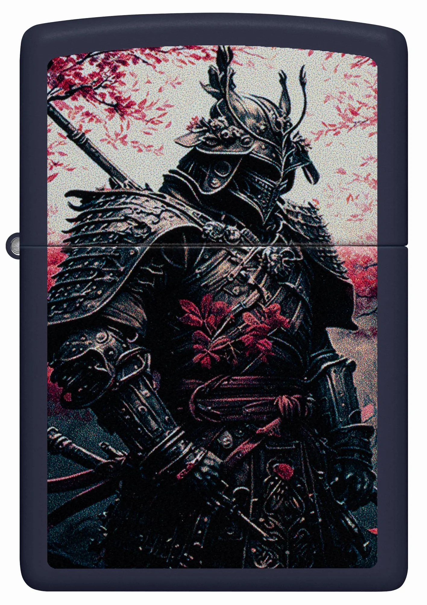 Zippo Samurai Warrior Zapalniczka Sztormowa, Kolorowy Nadruk, do Napełniania, Wielokrotnego Użytku, Wiatroodporna Konstrukcja, Pudełko na Prezent, Wykonano w USA, Kolor Granatowy Matowy (Navy Matte)