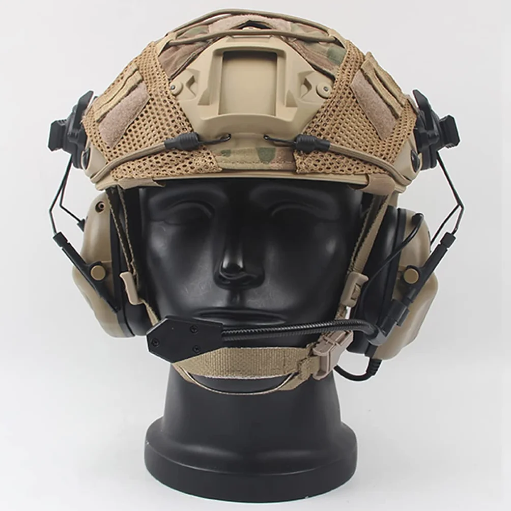Taktyczny sprzęt wojskowy Airsoft Fast Helmet z zestawem słuchawkowym wielokamowym i 3 kolorowym kamuflażowym kasetą farby CS Polowanie hełmów guzowych