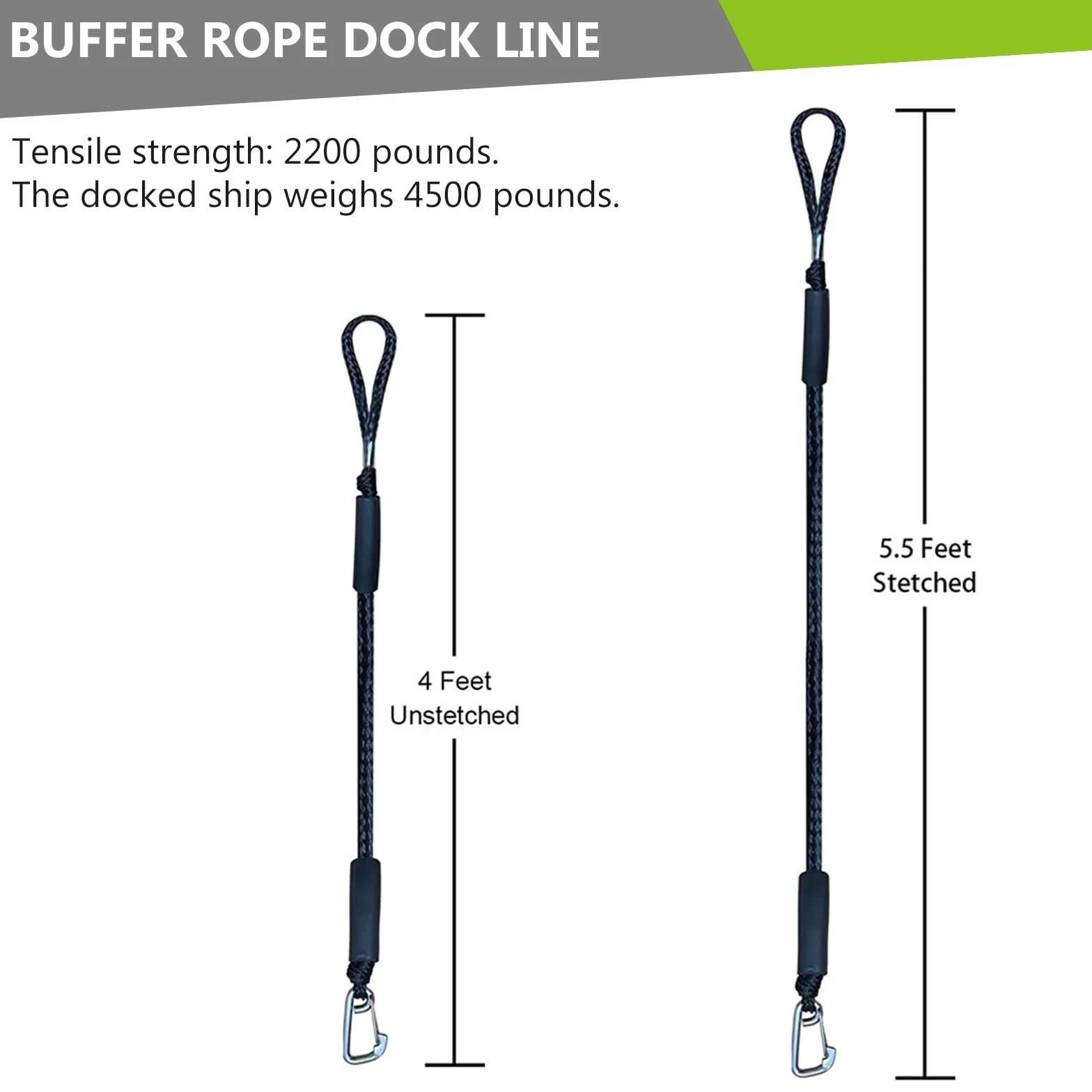 Bungee Dock Line with Hook, 2 szt. linka do łodzi cumowniczej, lina wędkarska, lina do łodzi cumowniczej, łódź Bungee Dock Line z cumownią, akcesoria do łodzi, kajaków, skuterów wodnych, pontonów