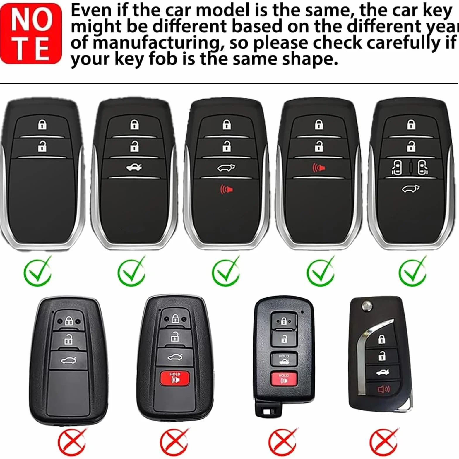 Car Key Cover Case, do Camry Land Cruiser, Sienna Venza Hilux Fortuner Highlander Tundra Corolla bZ4X Prius 4/5/6 Przyciski, Inteligentne akcesoria do kluczyków zdalnych