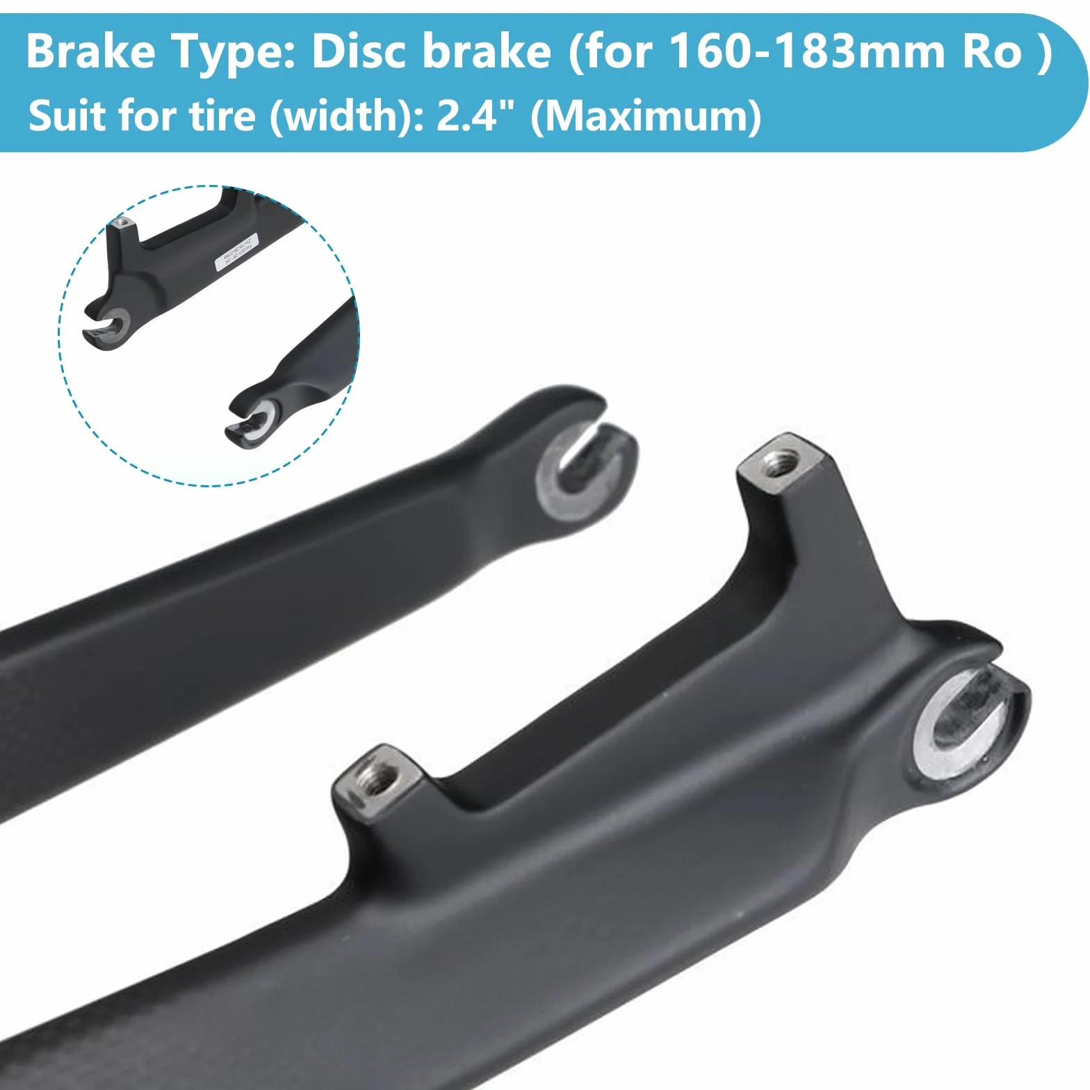 1-1/8" 26/27,5/29" 3K T800 MTB widelec ze stałym hamulcem tarczowym z włókna węglowego 28,6 mm Threadless Straight Tube, super lekki widelec przedni do roweru górskiego