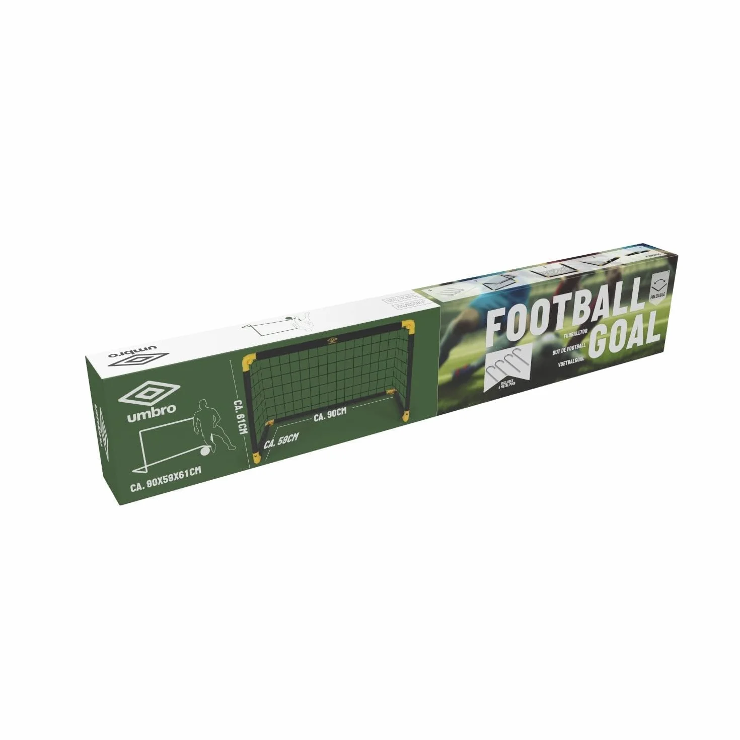 Umbro Bramka do Piłki Nożnej – 90 x 59 x 61 cm – Składana Bramka – Dla Dzieci i Dorosłych – Akcesoria Treningowe Wewnątrz i Na Zewnątrz