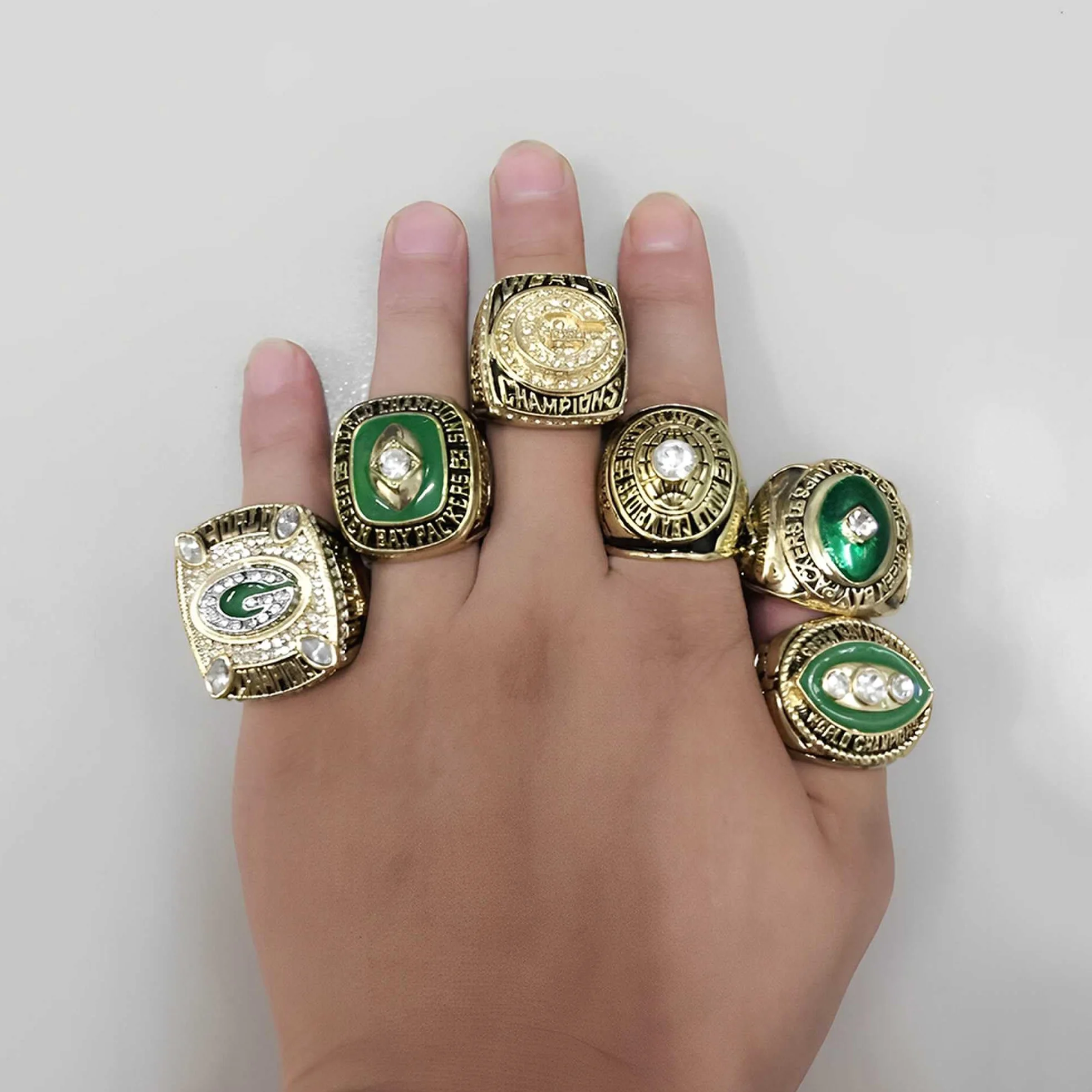 Zestawy pierścieni mistrzowskich Green Bay Packers Rugby Champion Ring Super Bowl FFL Pamiątkowe kolekcje Prezenty dla kowbojskich męskich ojców