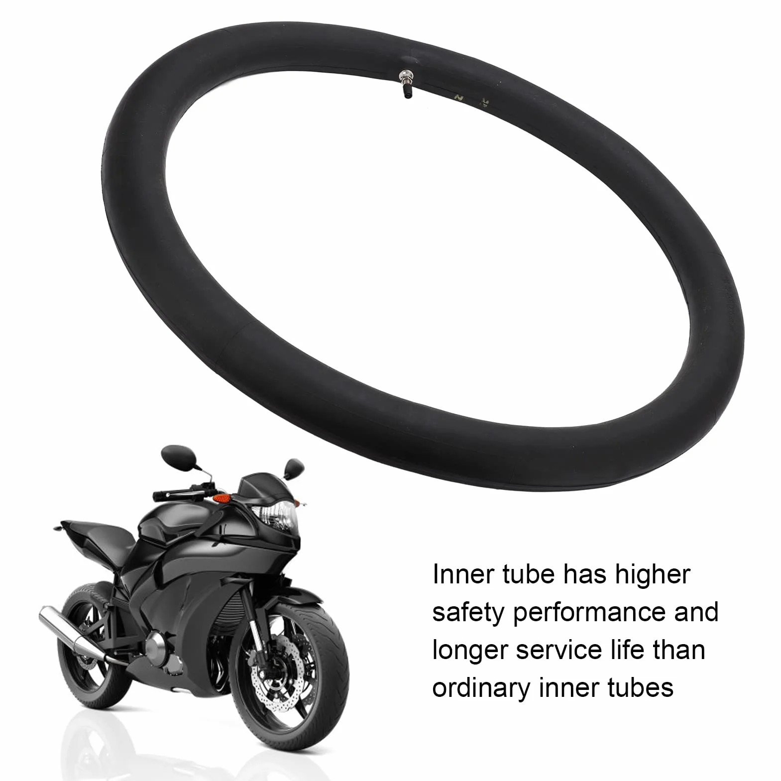 2.75/3.00‑21 Dętka, gumowa Wygodna jazda Wytrzymała dętka motocyklowa Duża elastyczność z prostym trzpieniem zaworu do 21-calowych opon motocyklowych