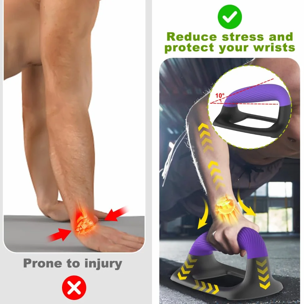Drążki push-up – ergonomiczne uchwyty pushup do treningu siłowego na podłodze, antypoślizgowe stojaki push-up z miękkim uchwytem, drążki do pompek do treningu w domu, na siłownię