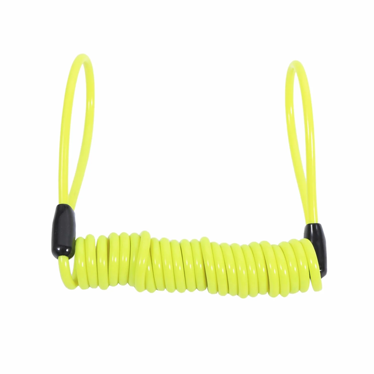Elastyczny Kabel Przypominający o Blokadzie Tarczy, Sprężynowy Kabel Cewkowy Zabezpieczający Przed kradzieżą, z blokadą i Uchwytem (YELLOW)