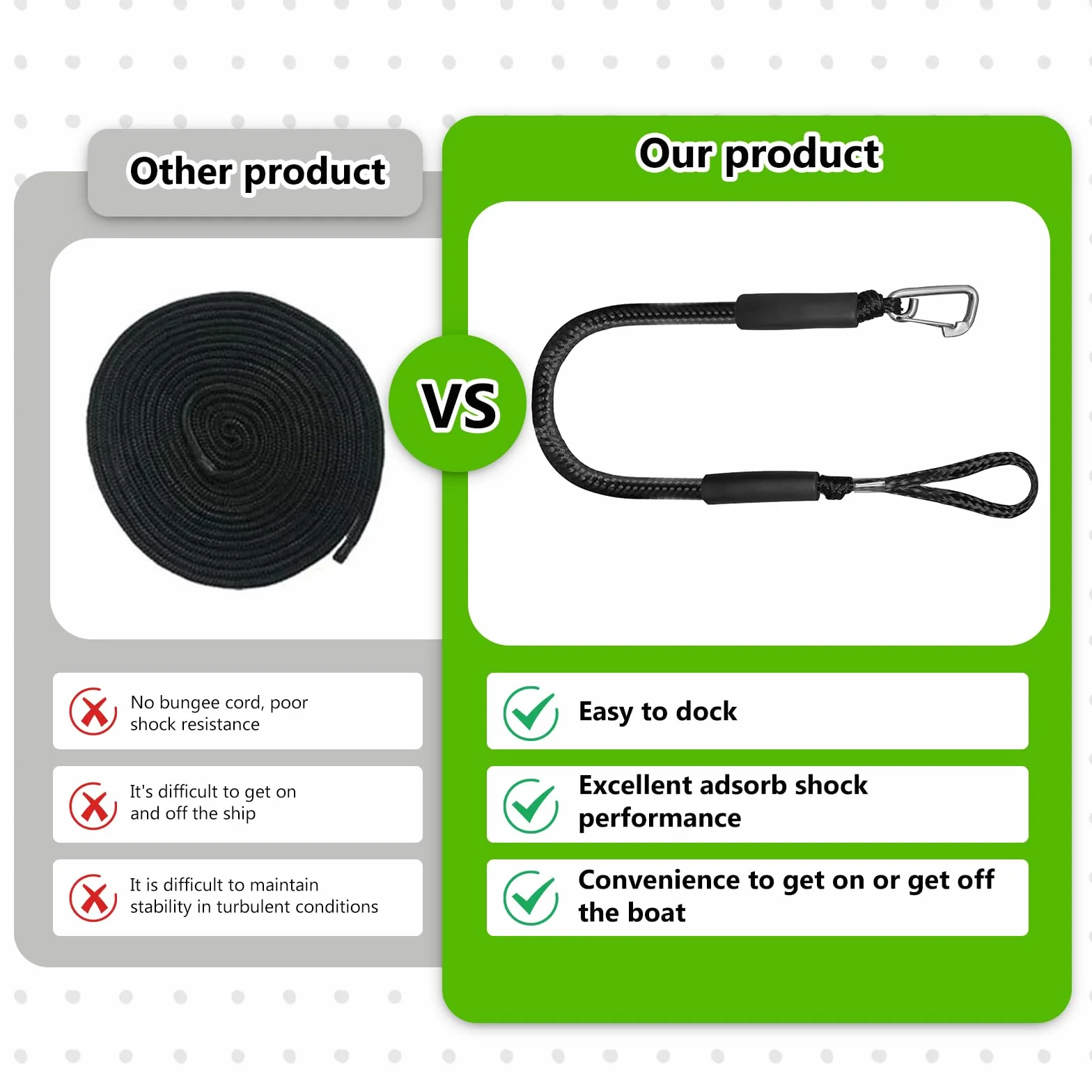 Bungee Dock Line with Hook, 2 szt. linka do łodzi cumowniczej, lina wędkarska, lina do łodzi cumowniczej, łódź Bungee Dock Line z cumownią, akcesoria do łodzi, kajaków, skuterów wodnych, pontonów