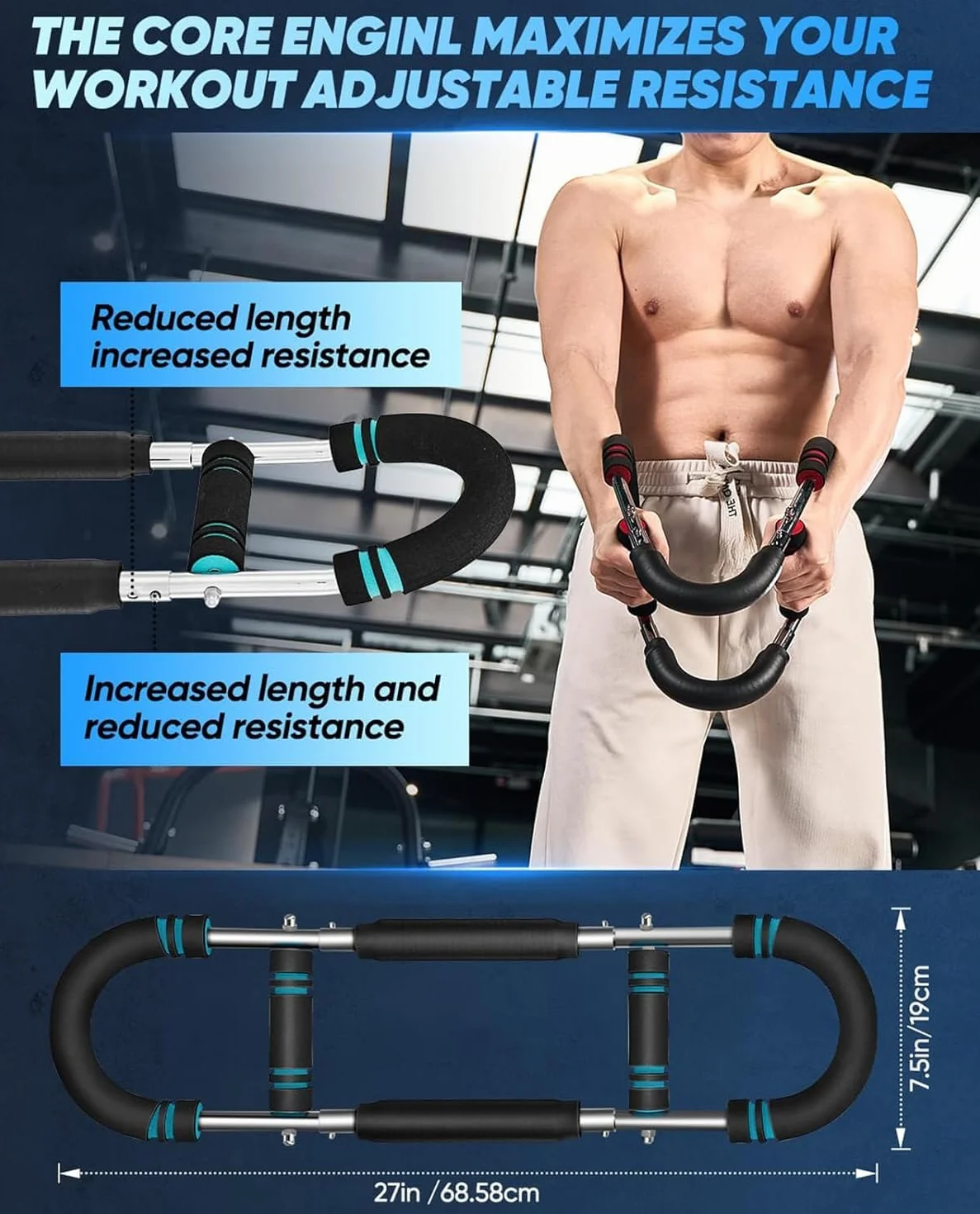 Twister Arm Trainer, 40-100lb Regulowany Sprzęt Do ćwiczeń Klatki Piersiowej, Trener Ramion, Twister Arm Trainer, Przenośny Drążek Power Twister, Odłączana Konstrukcja Fitness Anywhere