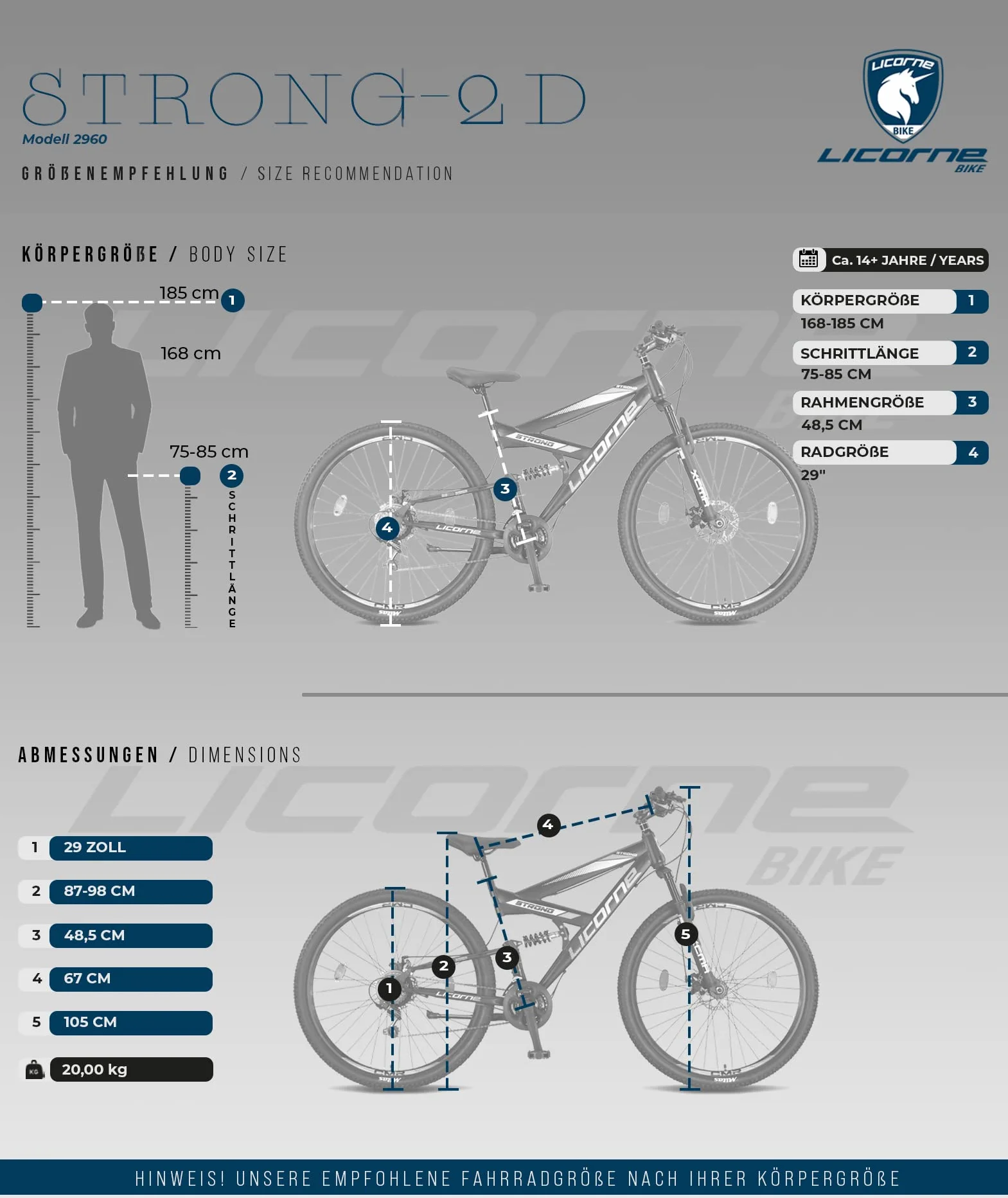 Licorne Bike Strong 2D Premium Rudergerät górski 29 cali hamulec tarczowy 21-biegowa przekładnia pełne zawieszenie czarny