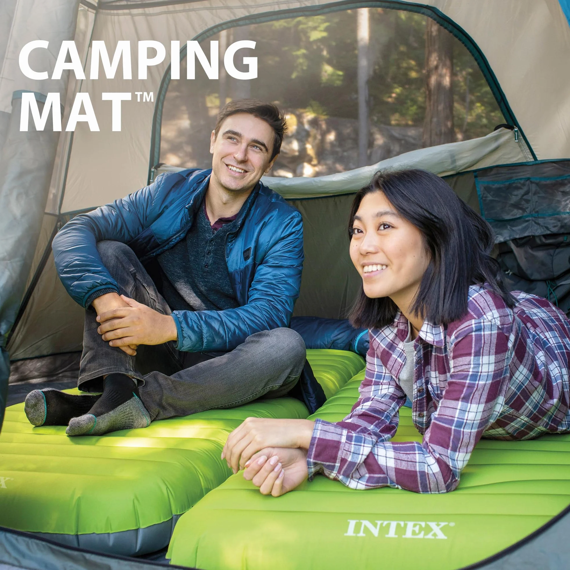 Intex Materac dmuchany, łóżko nadmuchiwane, wielokolorowe