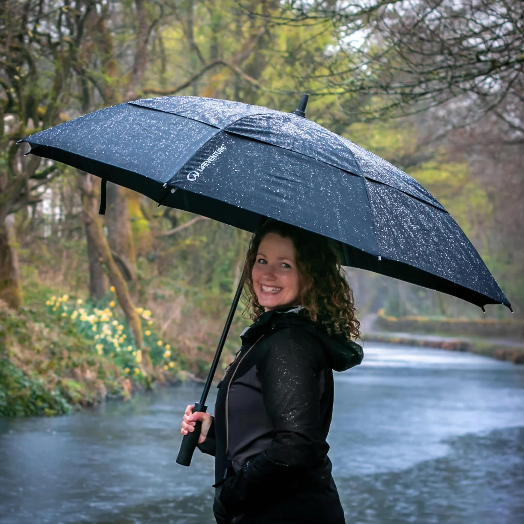 Lifeventure 152 cm automatycznie otwierany parasol golfowy bardzo duży z wytrzymałym baldachimem Ripstop wentylowany wiatroszczelny wodoodporny parasol