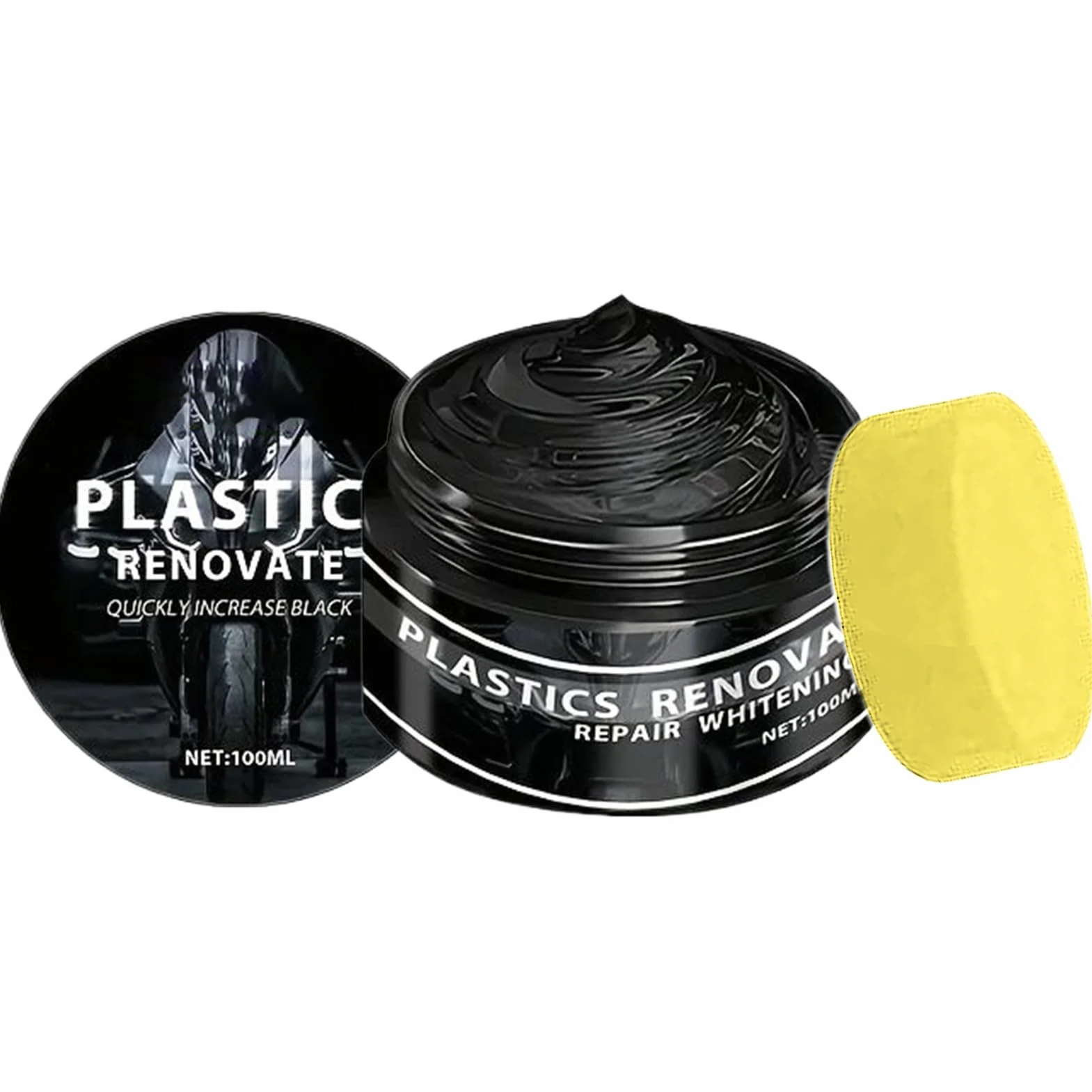 Restorer Black Trim 100 ml, regenerator tworzyw sztucznych, plastikowe i winylowe gumowe drzwi, obróbka deski rozdzielczej, szybka naprawa z tworzywa sztucznego do samochodu, odporna na aplikację