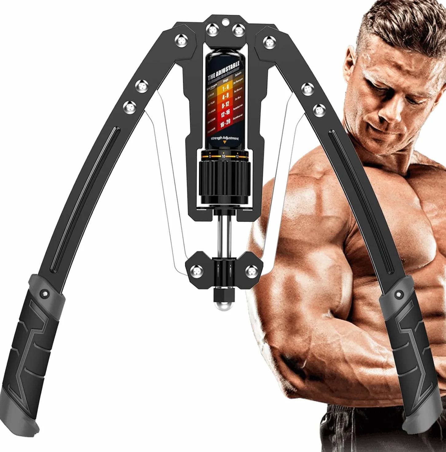 EAST MOUNT Twister Arm Exerciser - Regulowana moc hydrauliczna 10-199.6 kg, domowy ekspander klatki piersiowej, sprzęt fitness do treningu mięśni ramion, wzmocnienie ćwiczeń ramion.