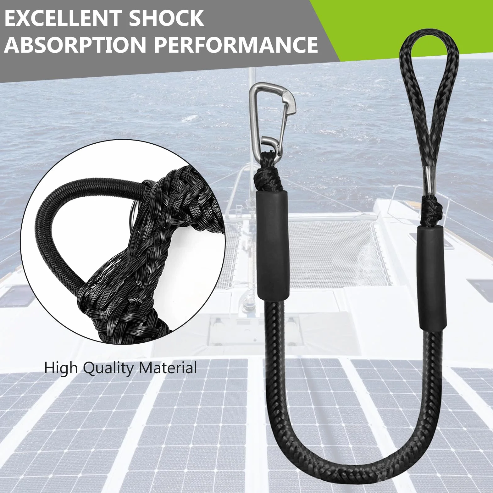 Bungee Dock Line with Hook, 2 szt. linka do łodzi cumowniczej, lina wędkarska, lina do łodzi cumowniczej, łódź Bungee Dock Line z cumownią, akcesoria do łodzi, kajaków, skuterów wodnych, pontonów