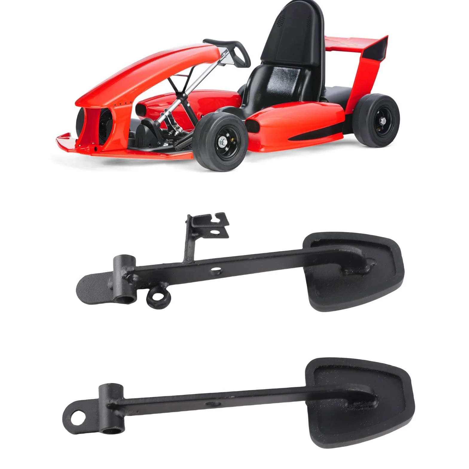 Akozon Pedały Hamulca, 2 Szt. Pedały Hamulca i Przepustnicy Go Kart Pedał Przyspieszenia żelazny Podnóżek do Gokart UTV Atv Quad