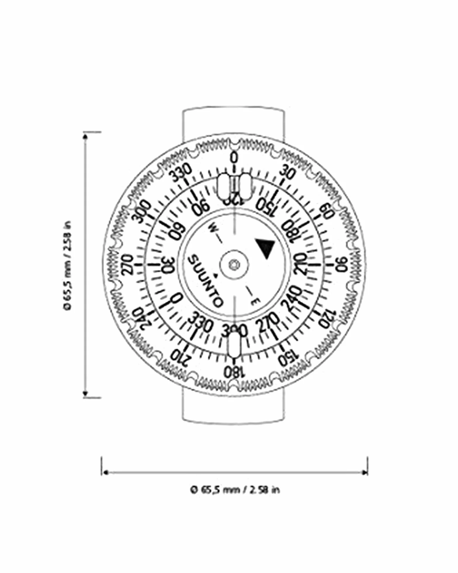 SUUNTO SS018266000 Kompas Dive SK-8, Półkula Północna, Jednolita, Biała