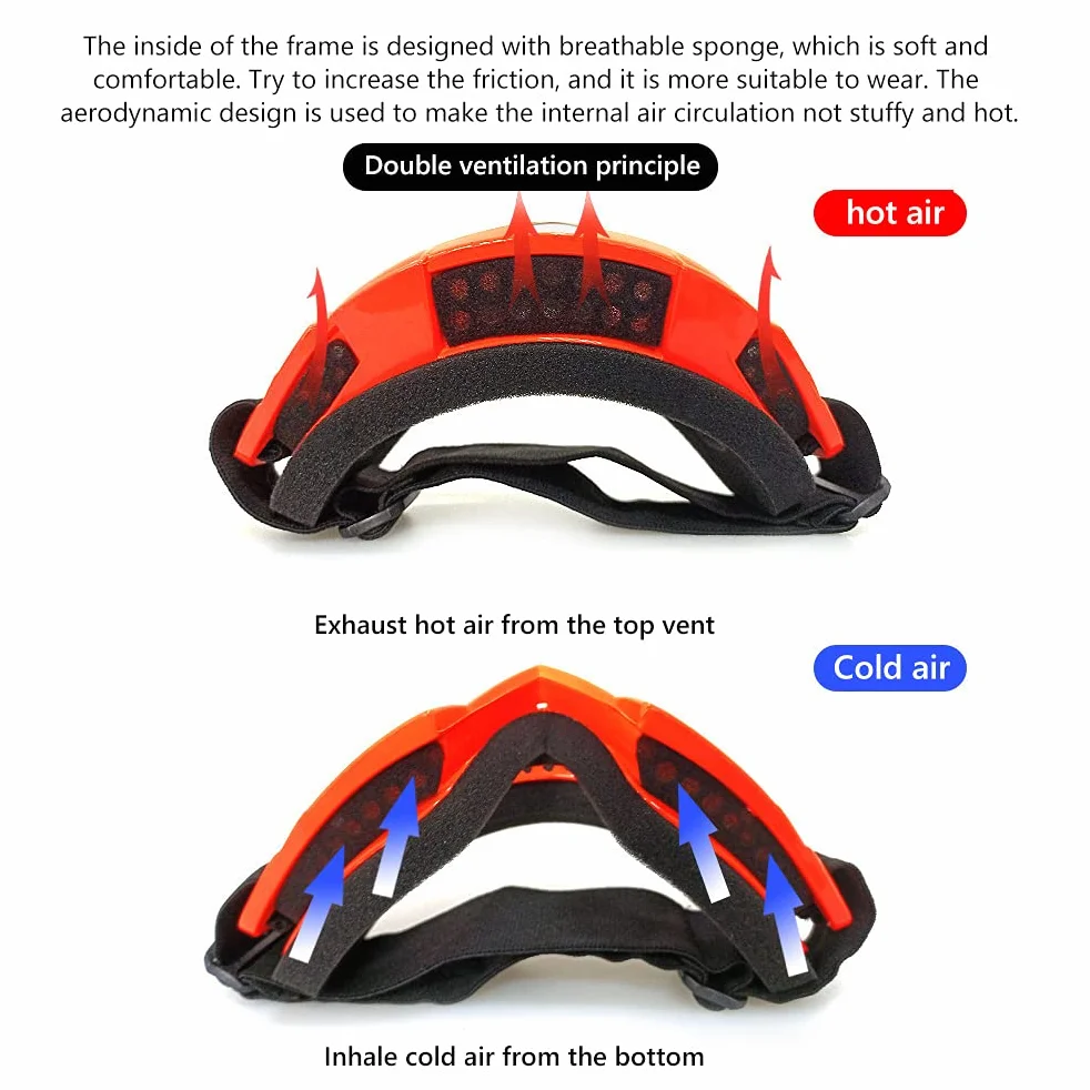 Motocykl ATV gogle motocrossowe ochrona UV okulary jeździeckie wiatroszczelne pyłoszczelne gogle narciarskie dla mężczyzn kobiet młodzieży dzieci