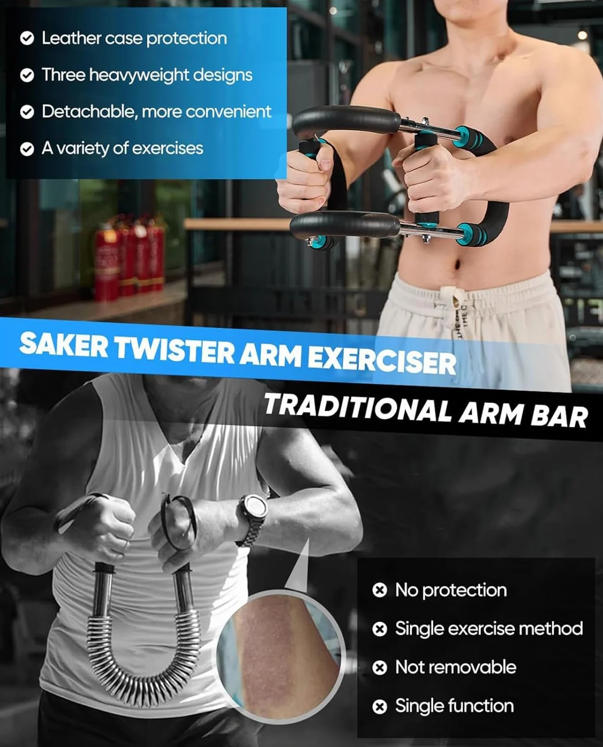 Twister Arm Trainer, 40-100lb Regulowany Sprzęt Do ćwiczeń Klatki Piersiowej, Trener Ramion, Twister Arm Trainer, Przenośny Drążek Power Twister, Odłączana Konstrukcja Fitness Anywhere
