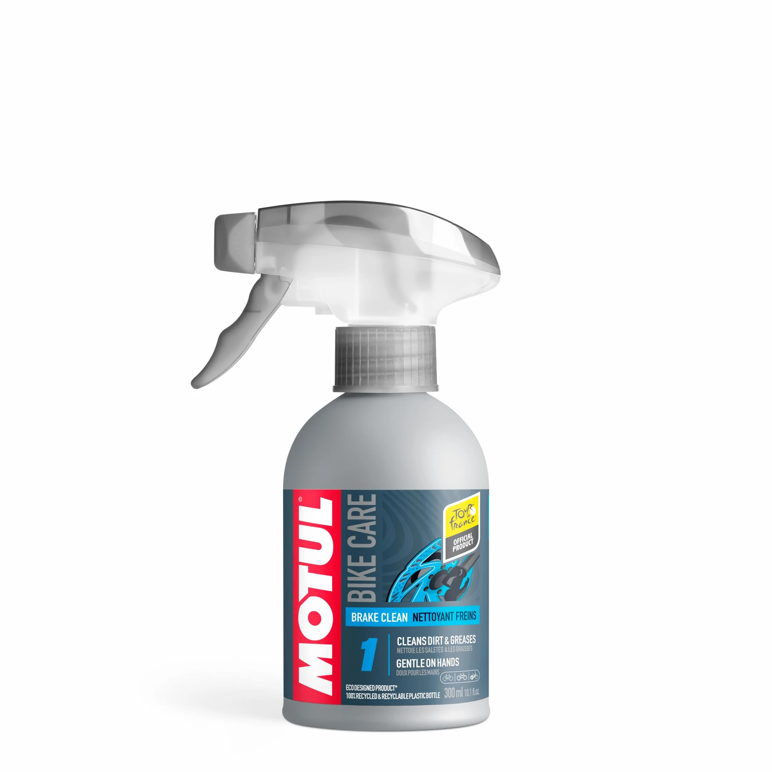 Motul Środek do czyszczenia hamulców rowerowych, spray, wydajny odtłuszczacz bez rozpuszczalników, do szyb i okładzin, szybkoschnący, bez lotnych związków organicznych, Bike Care Brake Clean Road, 300