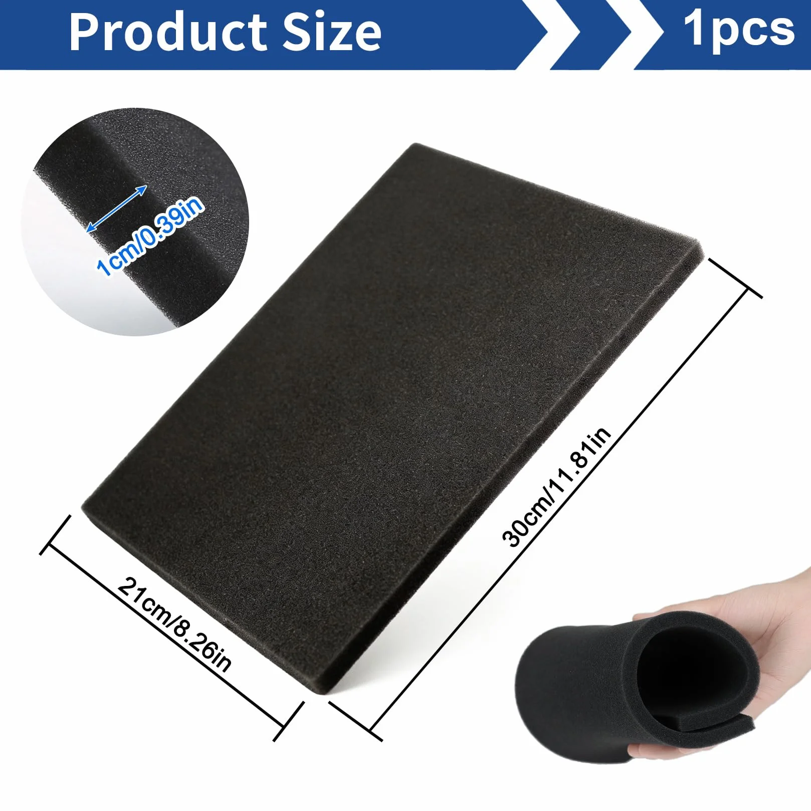 Pianka Filtru Powietrza Składana Mata Filtracyjna 310x210x10mm do Wentylacji Skuterów Kosiarek