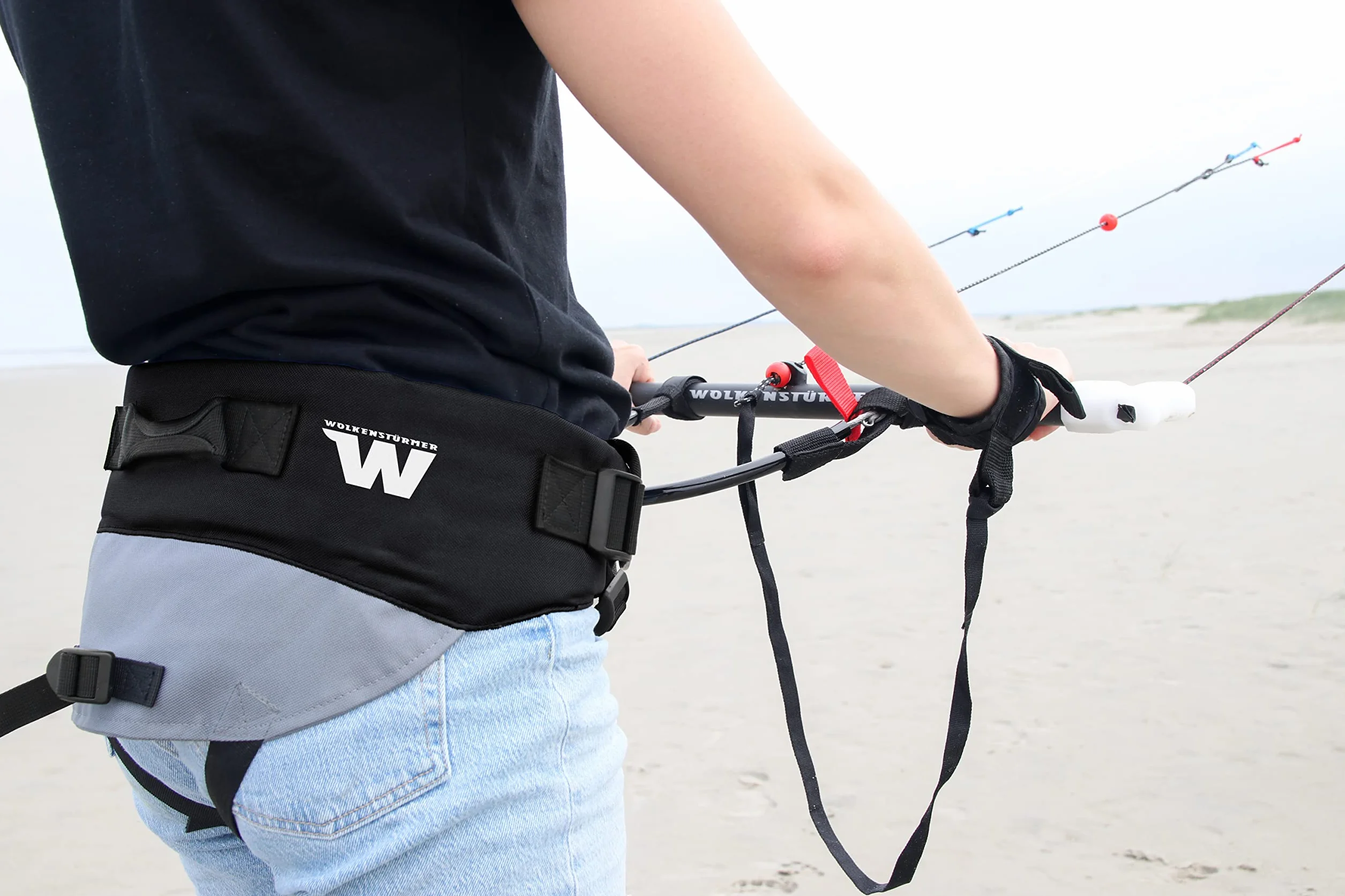 Wolkenstürmer Uniwersalny Trapez (czarny) do Harness Fix - Rozmiar uniwersalny S-XL - Unisex trapezowy latawiec