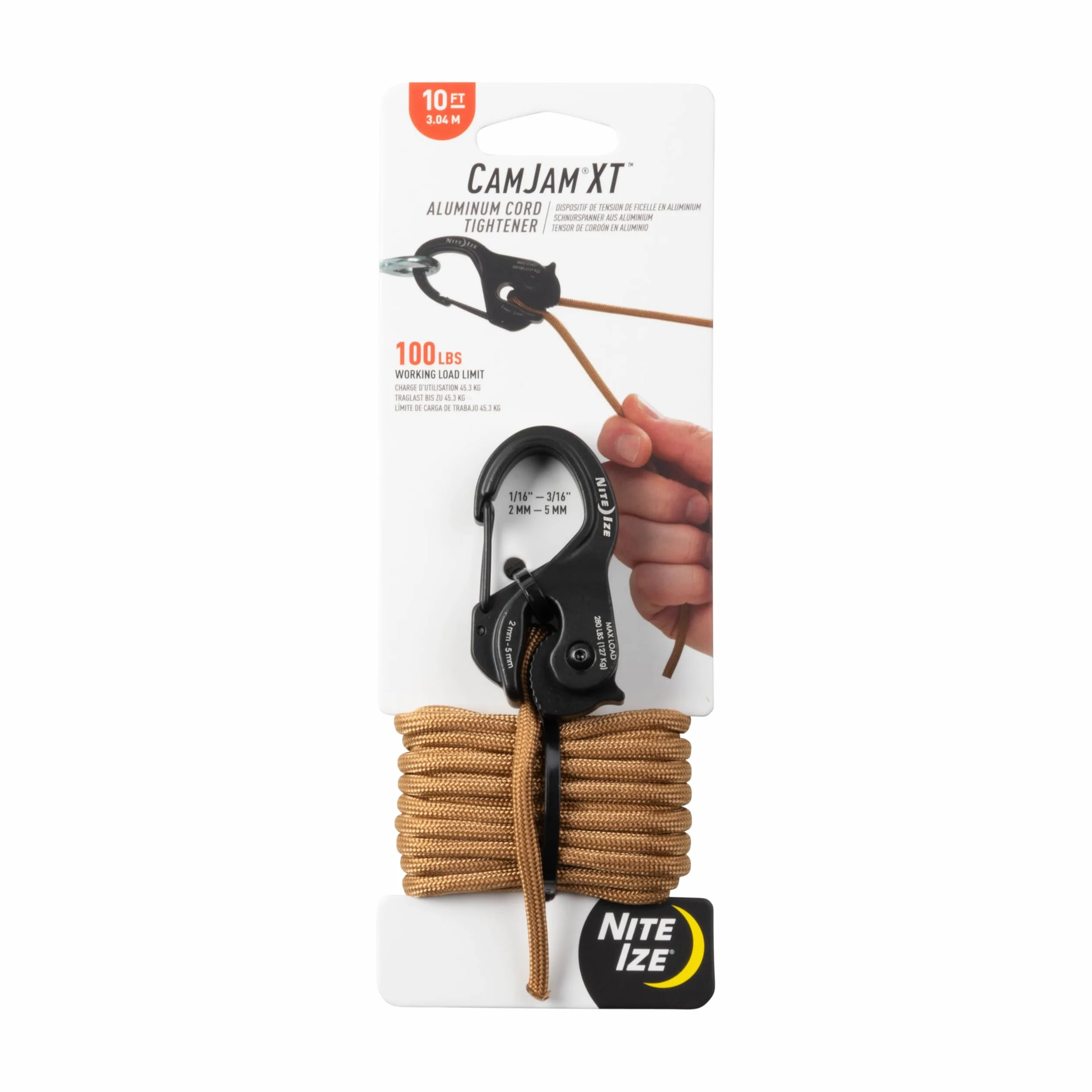 NiteIze CamJam Unisex Napinacz Sznurka dla Dorosłych Czarny XT