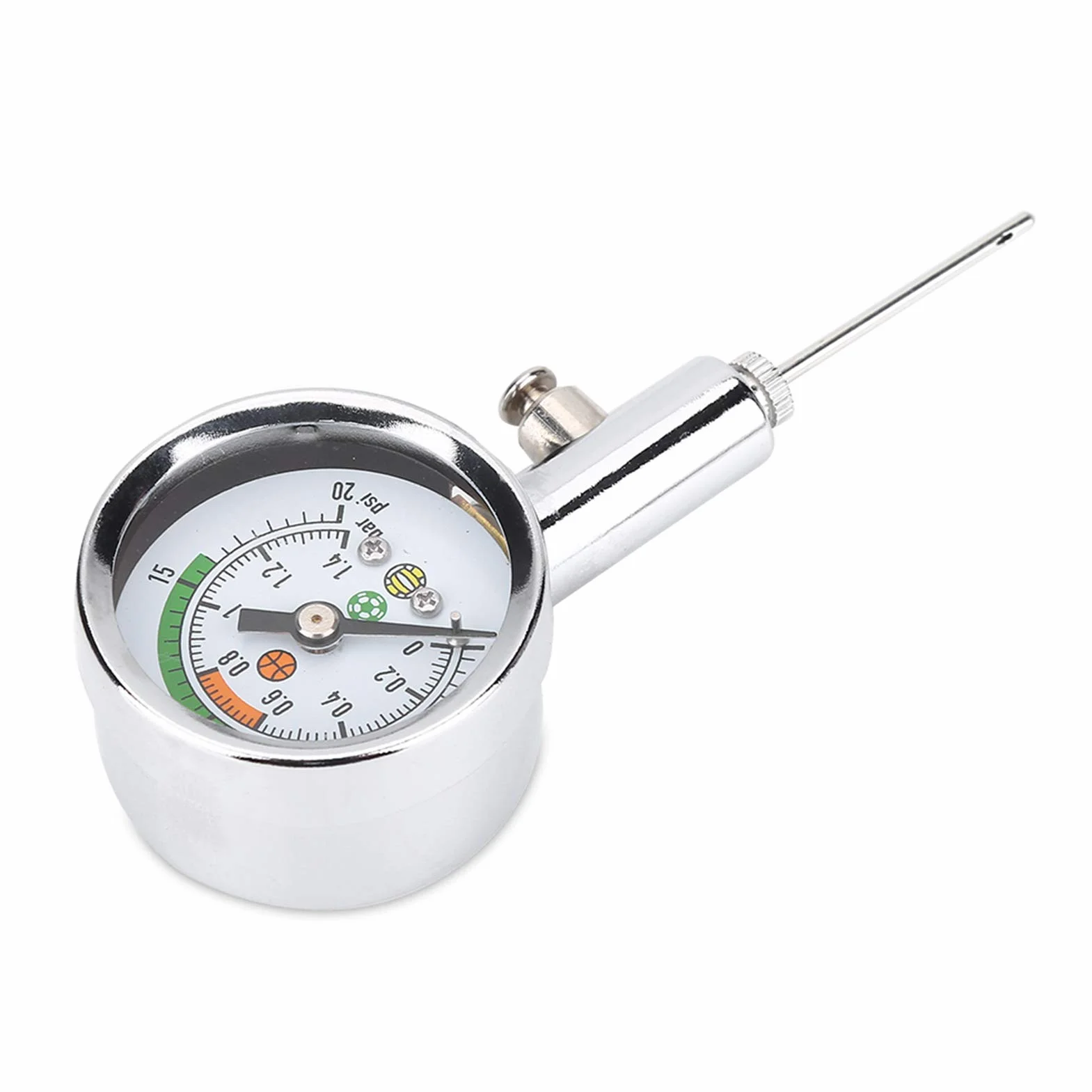 Ejoyous Mini Miernik Ciśnienia Powietrza, Manometr Noża Ciśnieniowego do Koszykówki Siatkówki Piłkarskiej z Precyzyjnym Pomiarem 0-1.4 BAR 0-20 PSI Portable Akcesoria Sportowe