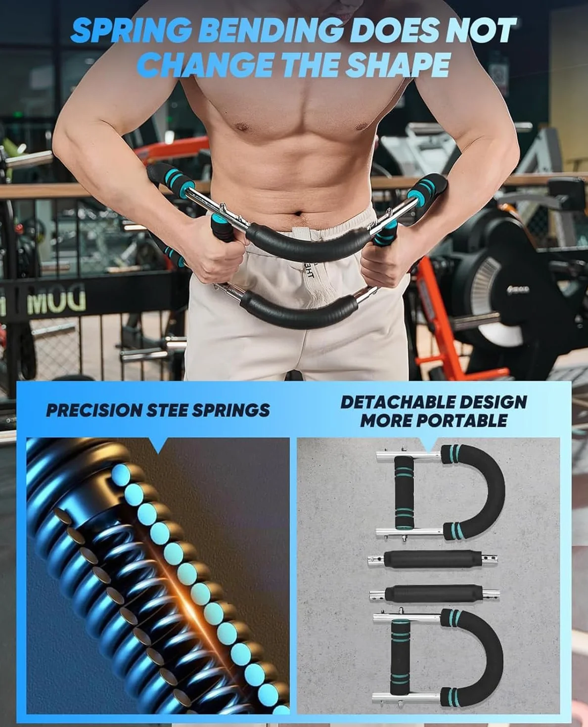 Twister Arm Trainer, 40-100lb Regulowany Sprzęt Do ćwiczeń Klatki Piersiowej, Trener Ramion, Twister Arm Trainer, Przenośny Drążek Power Twister, Odłączana Konstrukcja Fitness Anywhere