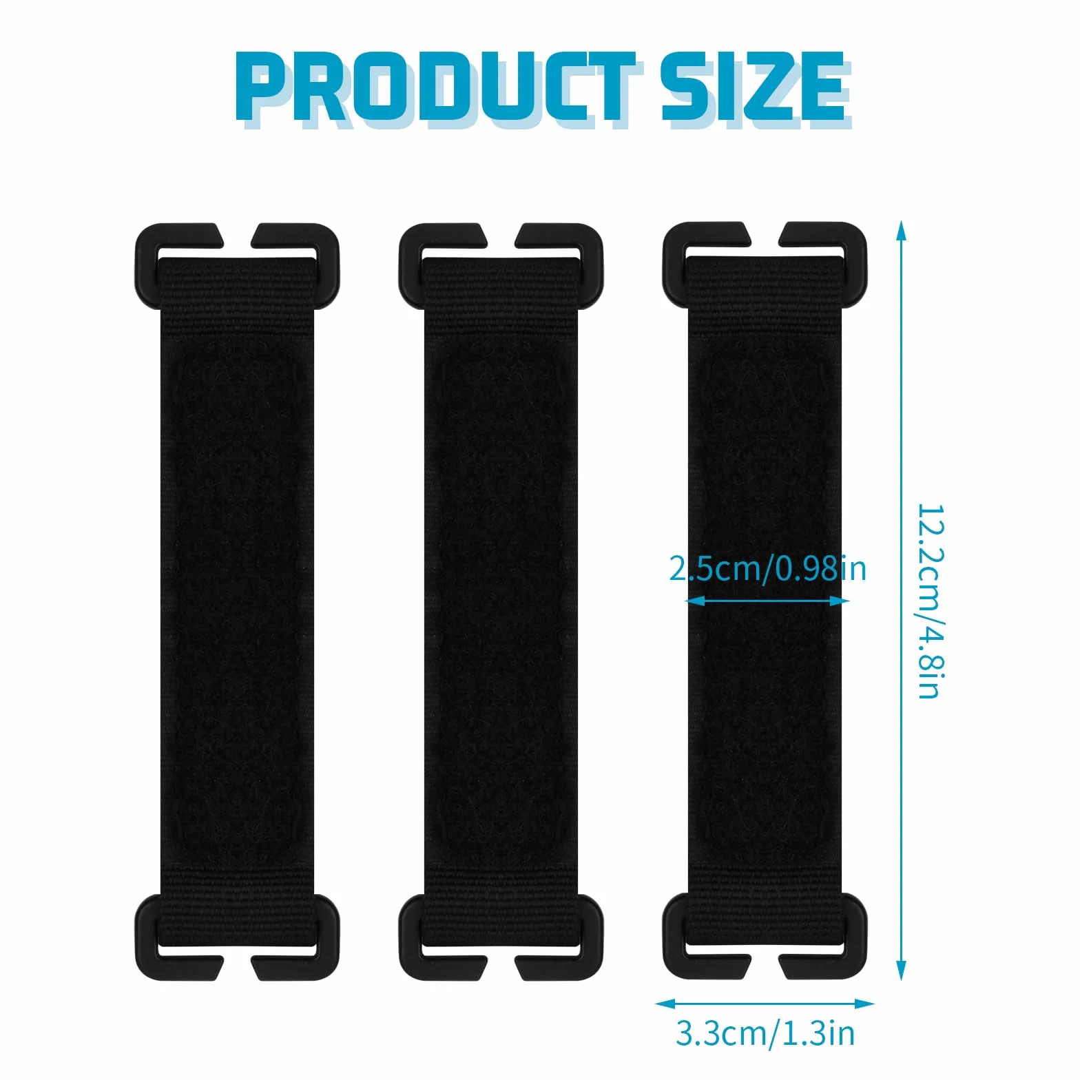 Nivofu akcesoria taktyczne, 3 szt. 12 x 3,3 cm naklejki taktyczne z mocowaniem na rzep, taktyczne panele na rzep, panel taktyczny Molle z haczykami do plecaków taktycznych, czarny