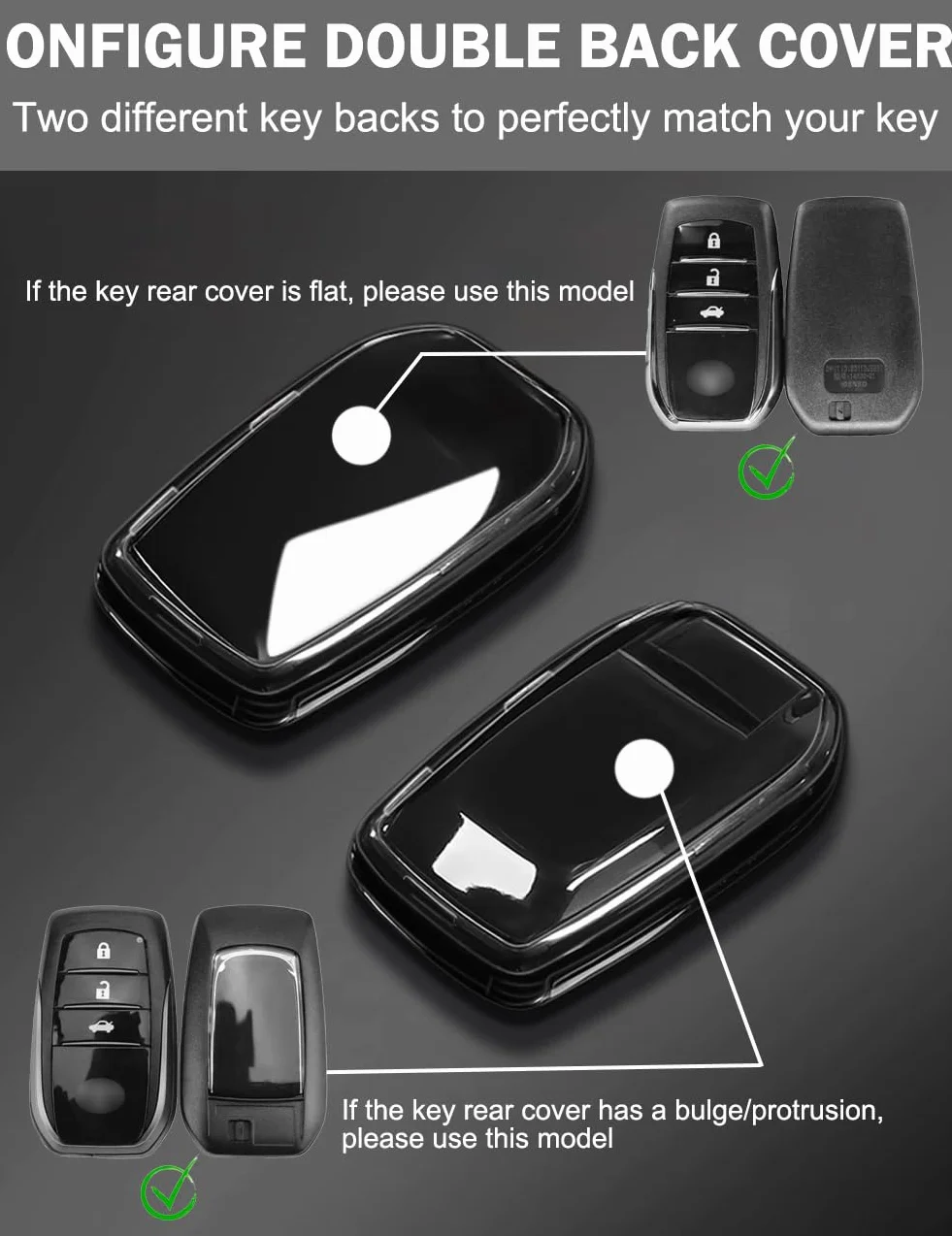 Car Key Cover Case, do Camry Land Cruiser, Sienna Venza Hilux Fortuner Highlander Tundra Corolla bZ4X Prius 4/5/6 Przyciski, Inteligentne akcesoria do kluczyków zdalnych