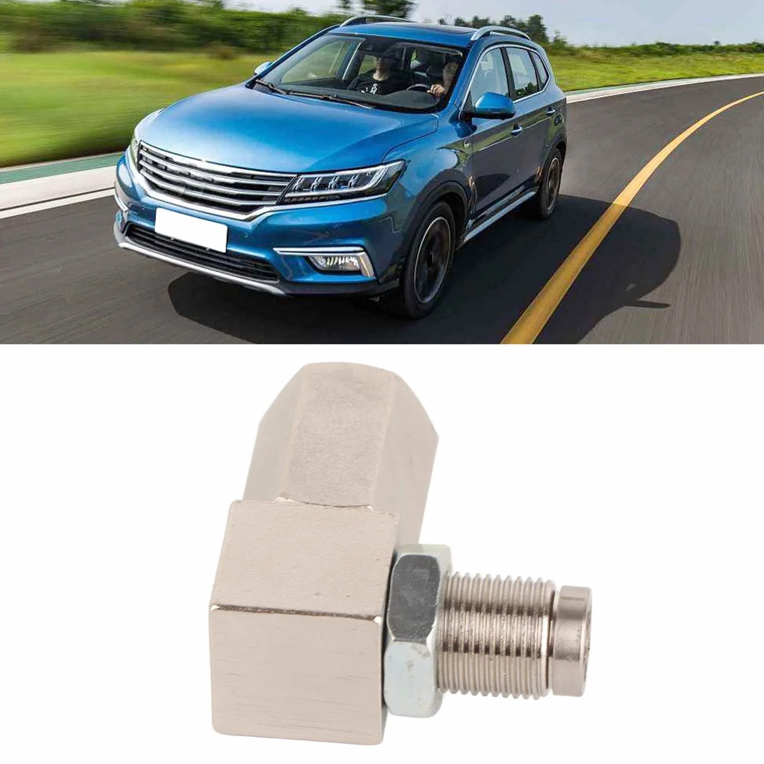 Konwerter Sondy Lambda, Element Dystansowy Czujnika Tlenu 90°, Element Dystansowy Samochodowej Sondy Lambda 90° CEL Bung Fix Check Engine Light M18X1.5 Katalizator