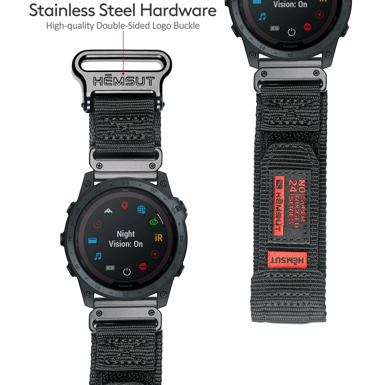 Nylonowy pasek typu loop, zapinany na rzep, dopasowany do zegarków Garmin, wojskowy pasek sportowy do zegarka Fenix, Forerunner, Approach, MARQ, Quatix serii D2, zapasowy pasek dla mężczyzn