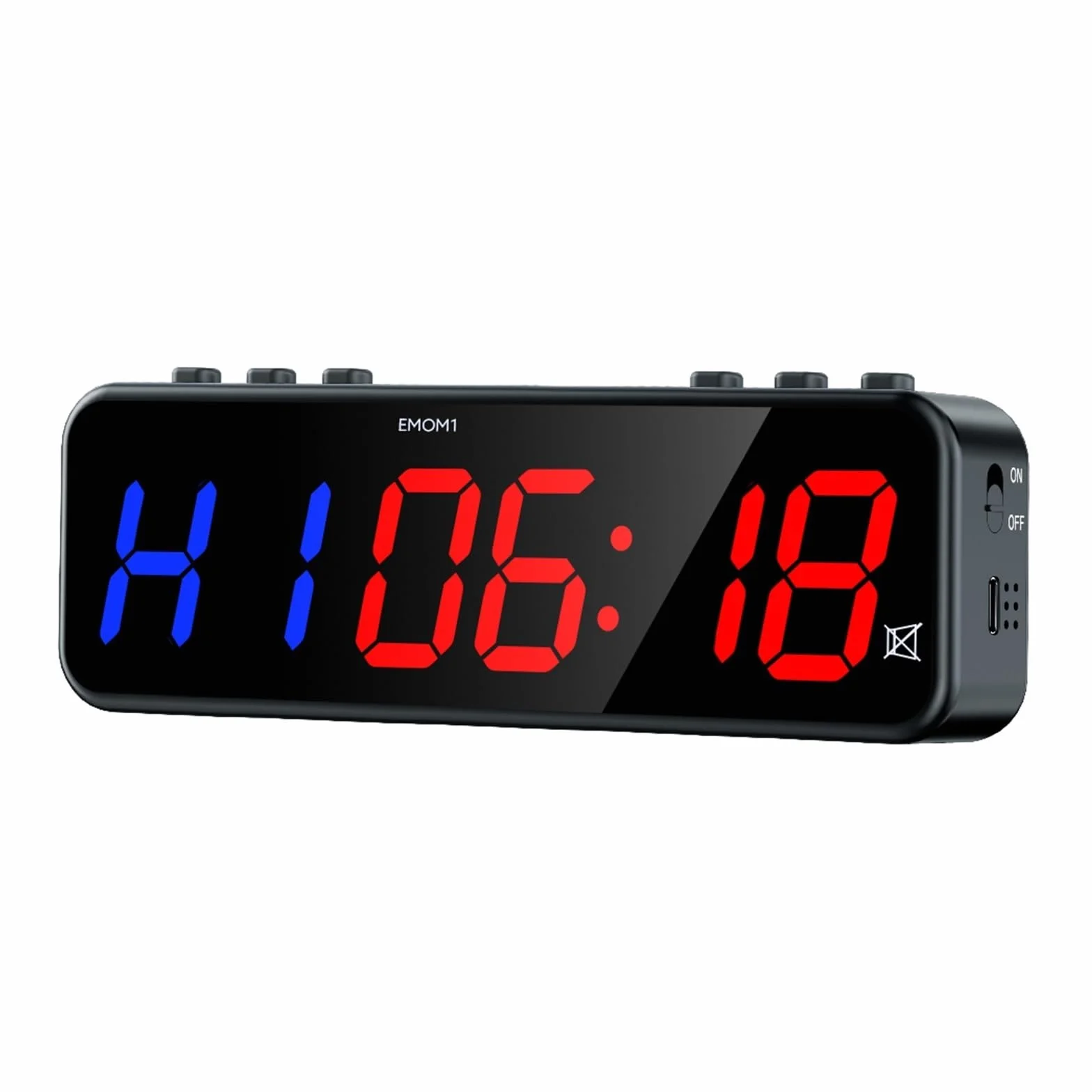 Timer do siłowni 1-calowy LED przenośny licznik interwałów na siłownię Timer fitness Odliczanie/góra Zegar stoper EMOM z bezprzewodową aplikacją Sterowanie z powrotem Wielofunkcyjny