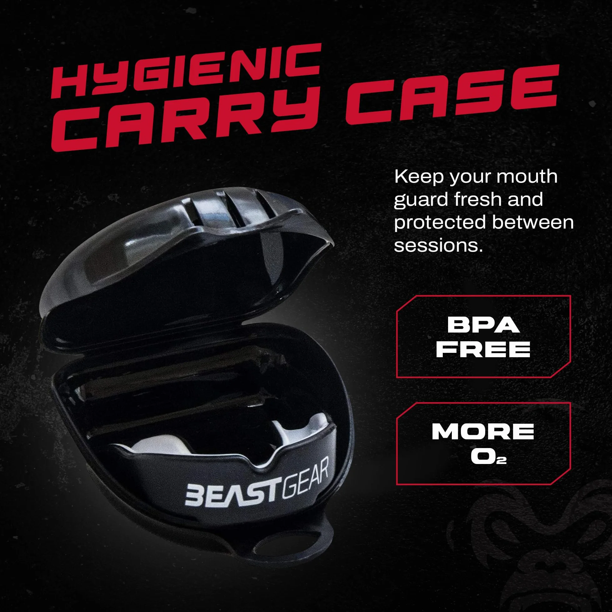 Beast Gear Sportowa osłona zębów - Protezione Denti e Mascella, Adatto per Boxe, Paradenti MMA, Rugby, Calcio, Hockey con Custodia Igienica, dla dorosłych i nastolatków (11+)