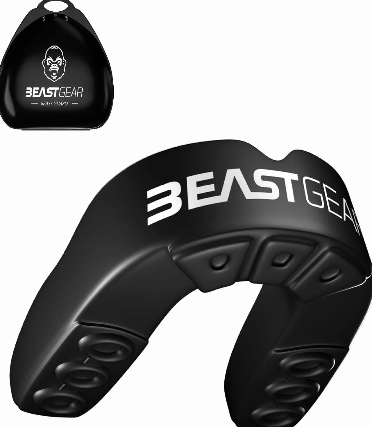 Beast Gear Sportowa osłona zębów - Protezione Denti e Mascella, Adatto per Boxe, Paradenti MMA, Rugby, Calcio, Hockey con Custodia Igienica, dla dorosłych i nastolatków (11+)