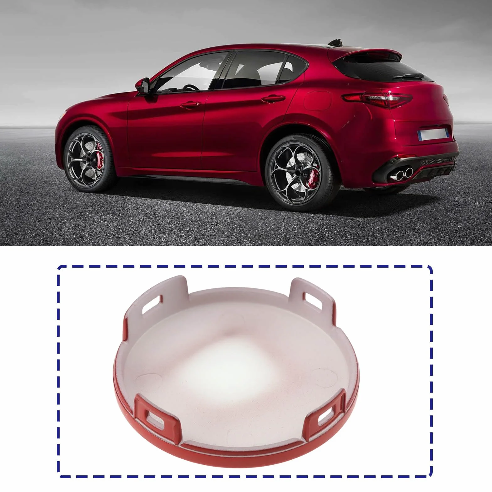 Czerwona osłona wykończeniowa przycisku Start Stop silnika kompatybilna z Alfa Romeo Giulia Stelvio 2017-2022
