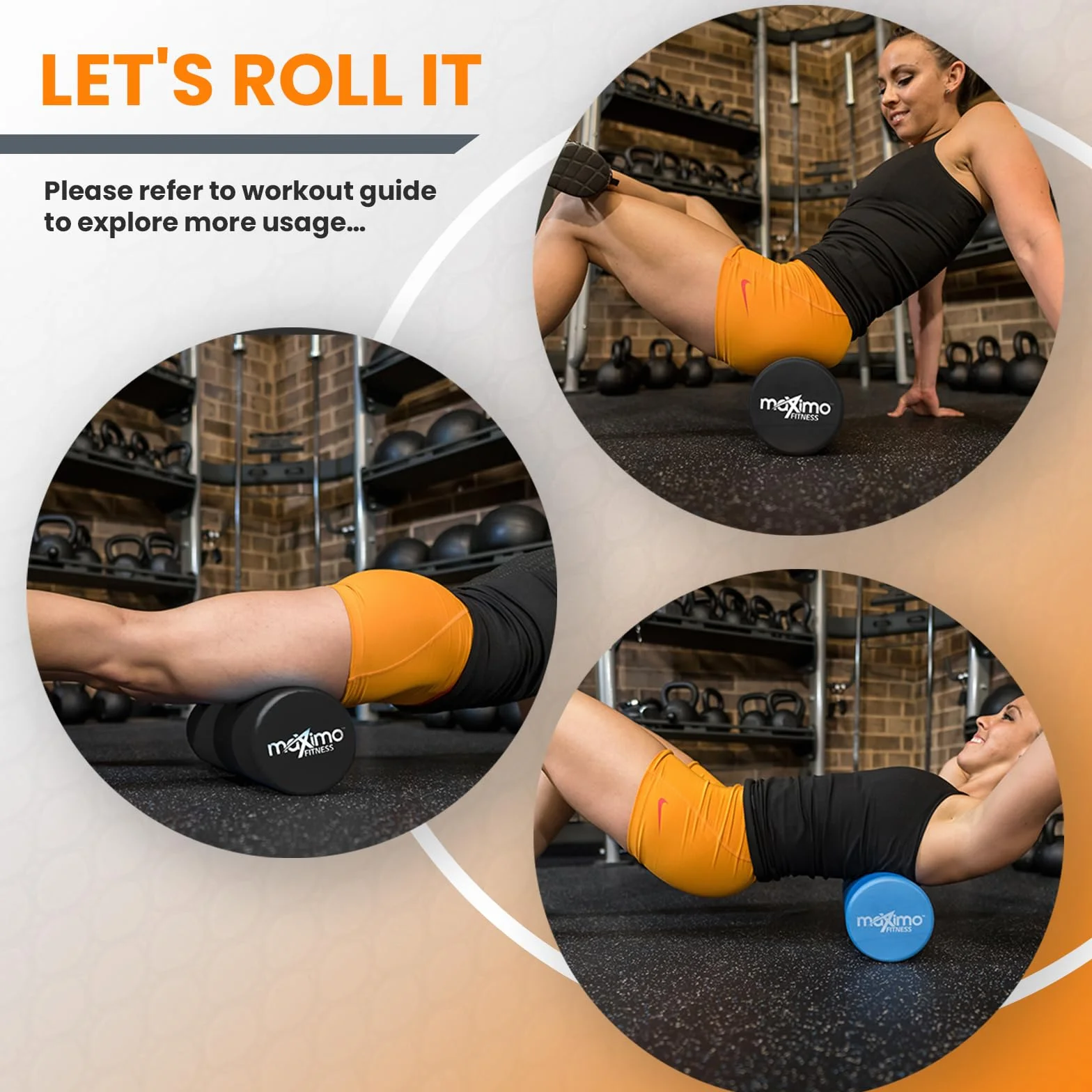 Maximo Fitness Wałek do masażu powięzi kręgosłupa i pleców, nóg, ramion (45 x 15 cm) – średnio twardy wałek do masażu, do jogi, pilatesu, regeneracji po uprawianiu sportu