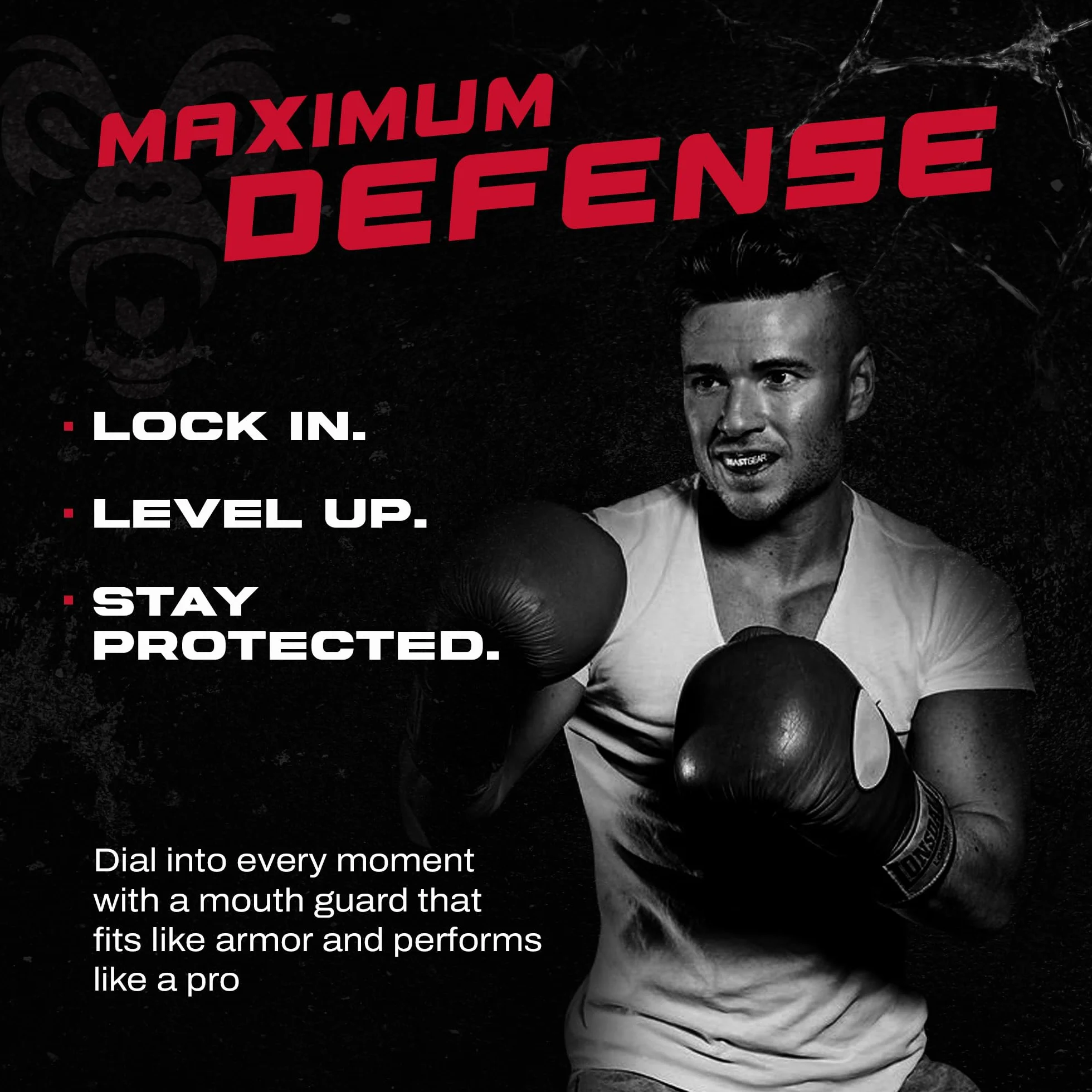 Beast Gear Sportowa osłona zębów - Protezione Denti e Mascella, Adatto per Boxe, Paradenti MMA, Rugby, Calcio, Hockey con Custodia Igienica, dla dorosłych i nastolatków (11+)