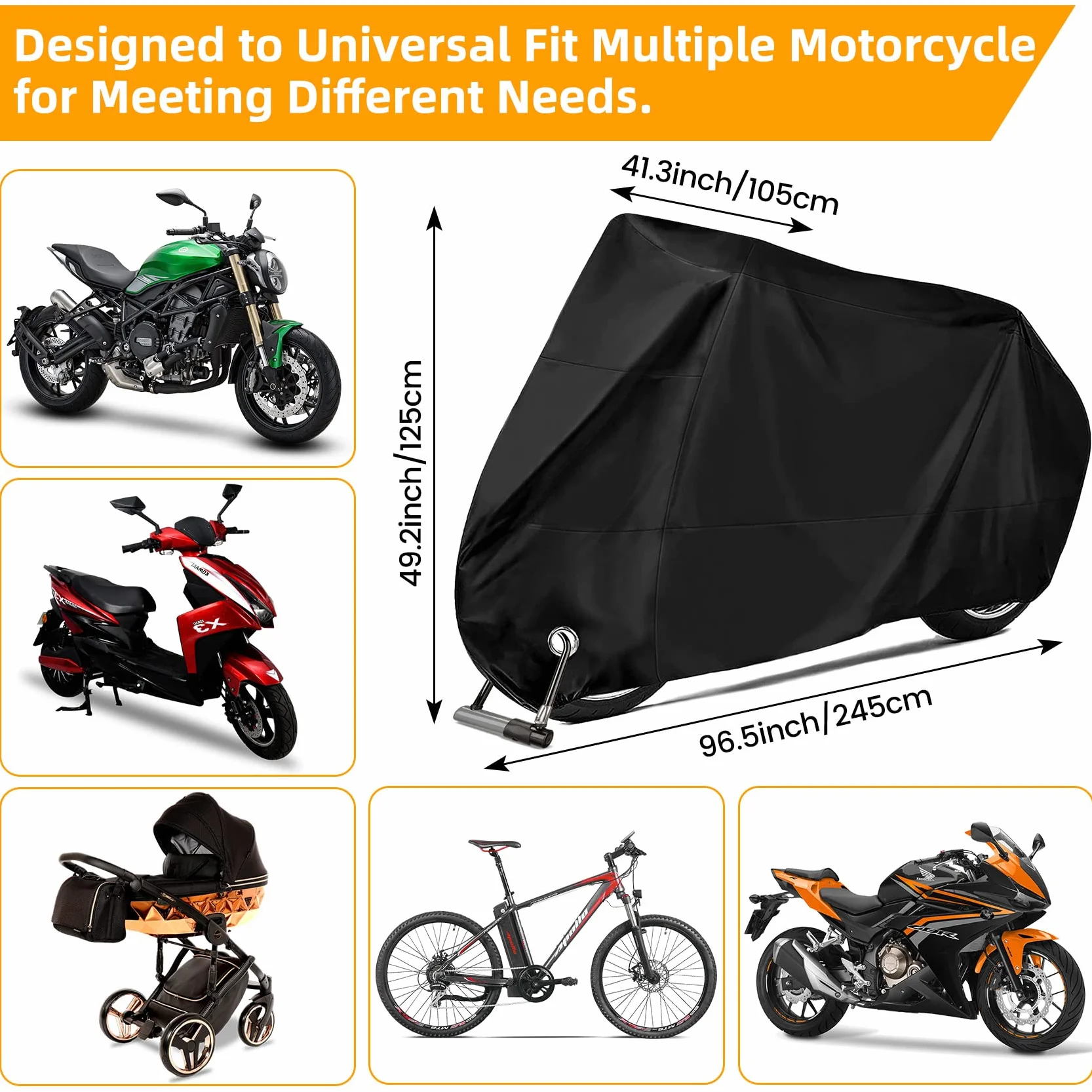 Plandeka na motocykl -XXL 245x105x125cm