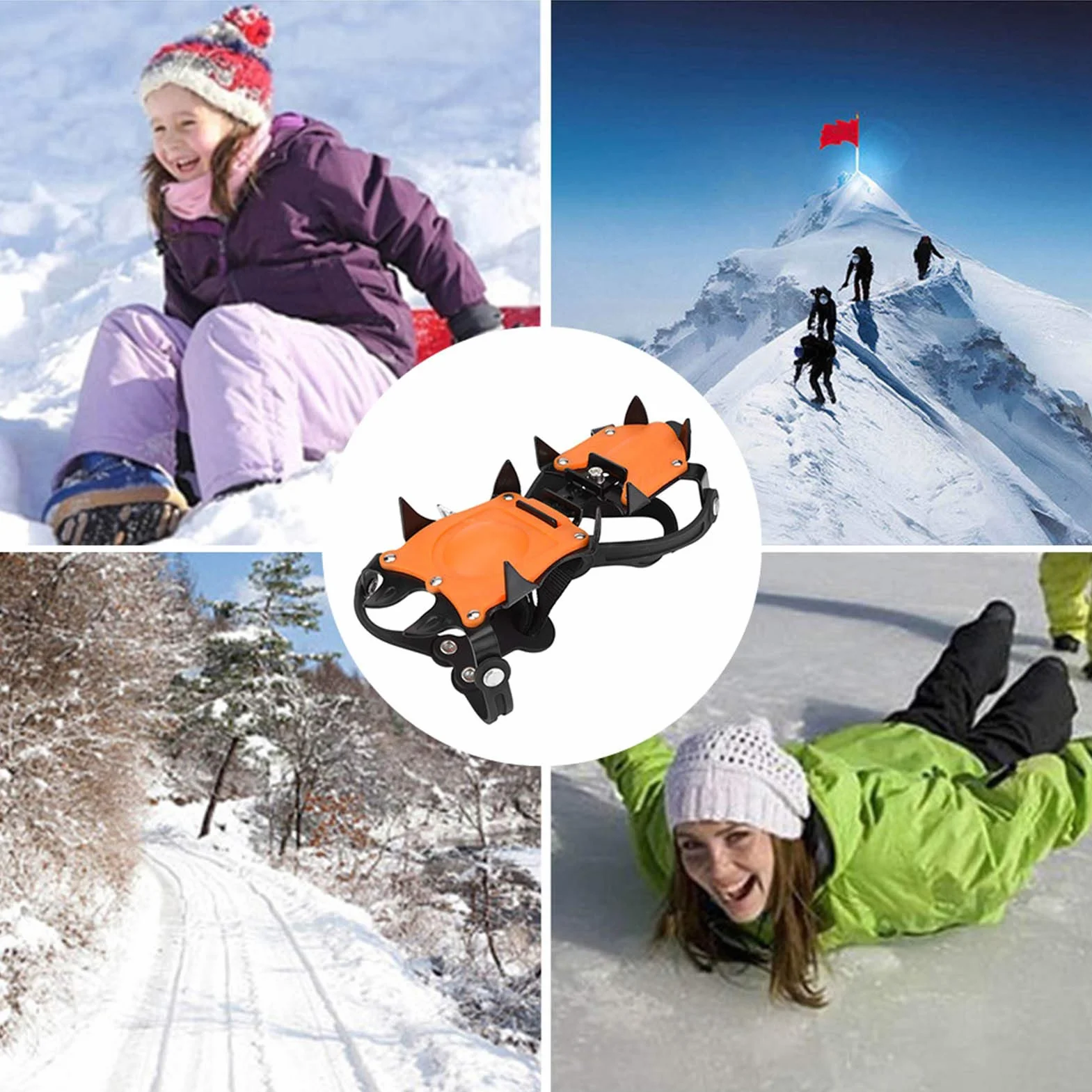 Mponsmpons do Butów Turystycznych Mężczyźni Guma Tpu Stal Manganowa Przenośne Sporty na świeżym Powietrzu 10 Zębatych Snowmpons Slip Ice Czekan Wspinaczka Górska