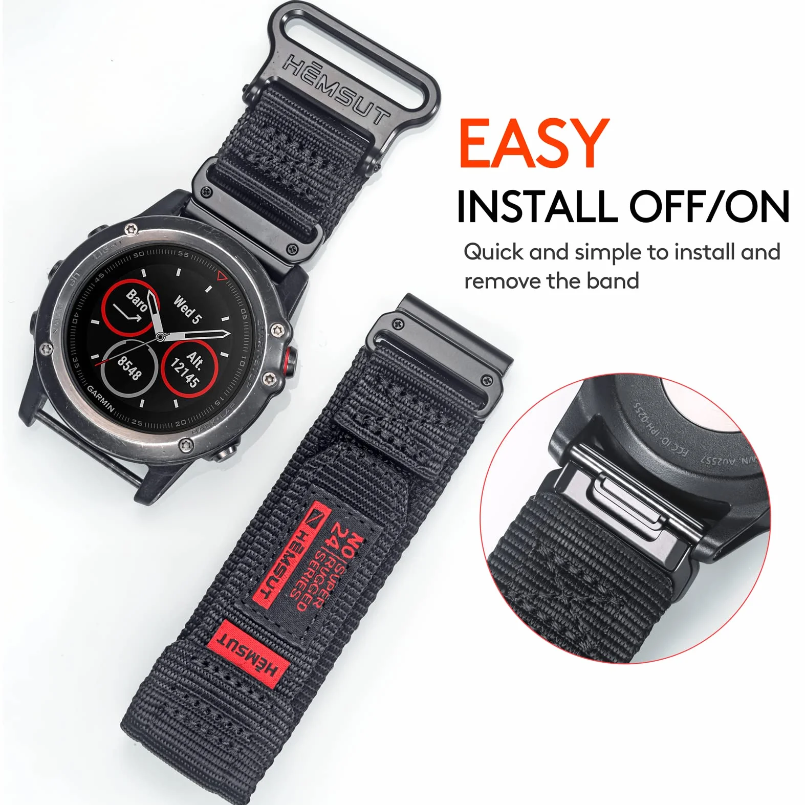 Nylonowy pasek typu loop, zapinany na rzep, dopasowany do zegarków Garmin, wojskowy pasek sportowy do zegarka Fenix, Forerunner, Approach, MARQ, Quatix serii D2, zapasowy pasek dla mężczyzn