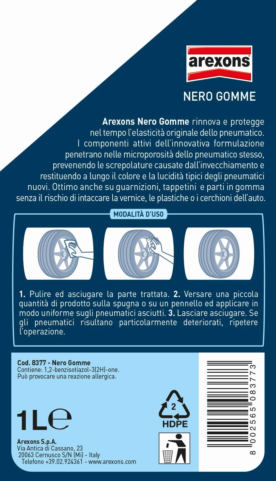 Arexons 8377 czarne kauczuki, 1 l