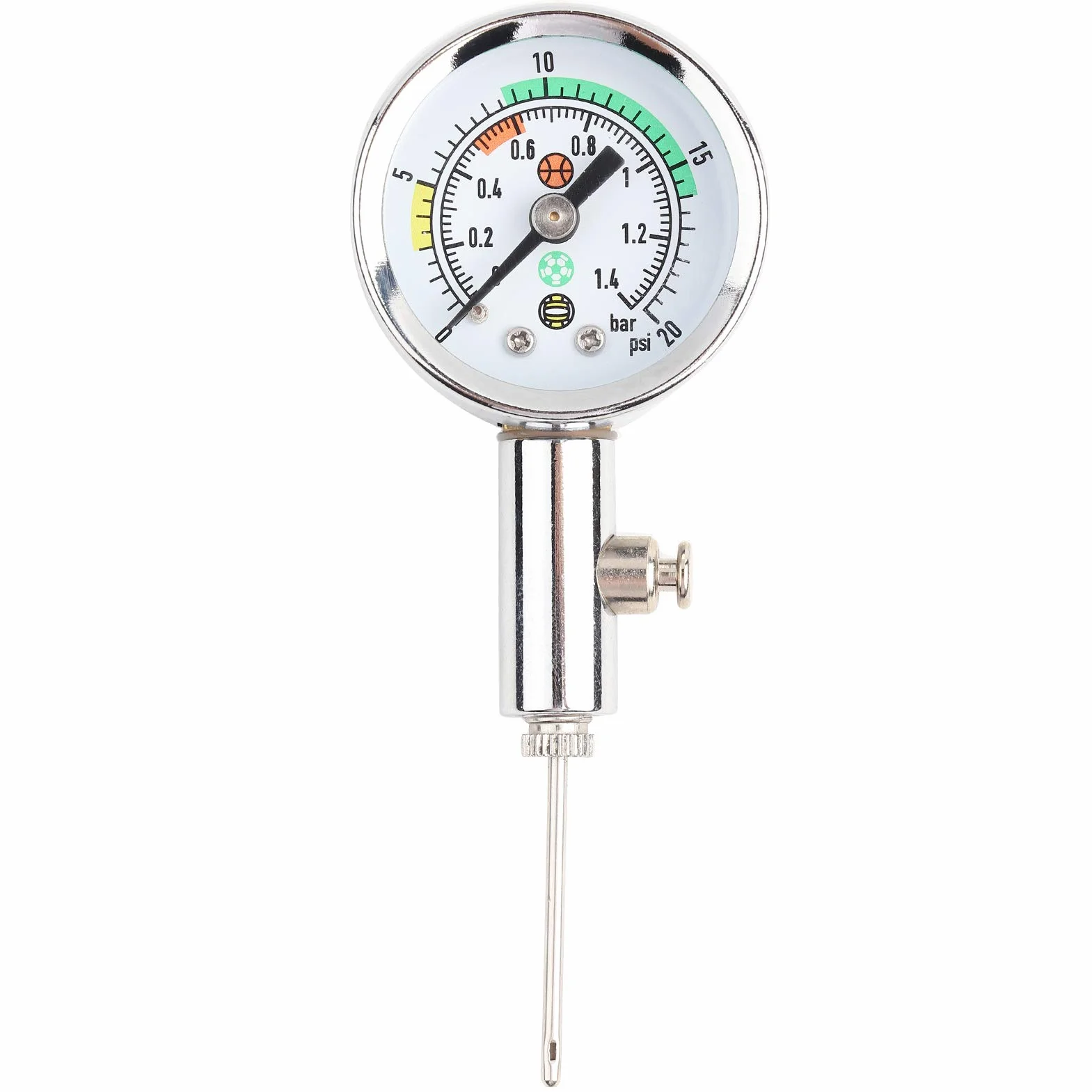 Ejoyous Mini Miernik Ciśnienia Powietrza, Manometr Noża Ciśnieniowego do Koszykówki Siatkówki Piłkarskiej z Precyzyjnym Pomiarem 0-1.4 BAR 0-20 PSI Portable Akcesoria Sportowe