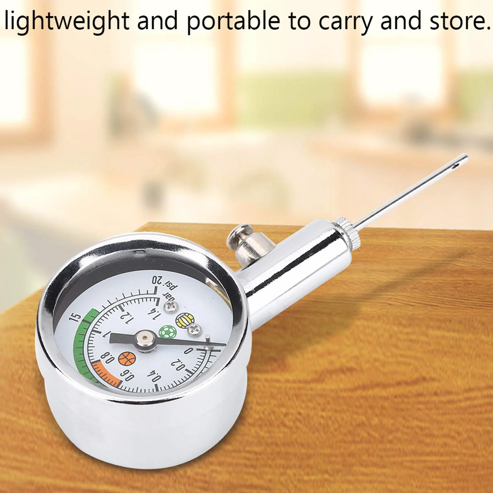 Ejoyous Mini Miernik Ciśnienia Powietrza, Manometr Noża Ciśnieniowego do Koszykówki Siatkówki Piłkarskiej z Precyzyjnym Pomiarem 0-1.4 BAR 0-20 PSI Portable Akcesoria Sportowe