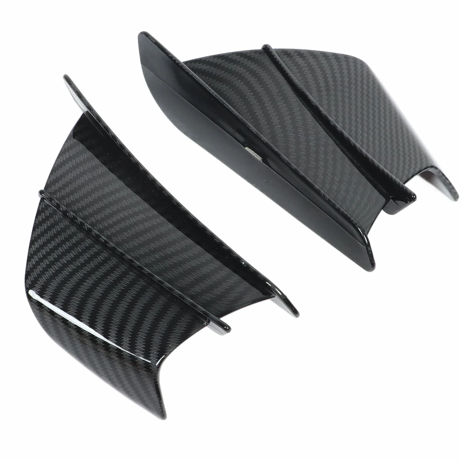 Winglet Motocyklowy, Uniwersalne Skrzydło Aerodynamiczne z Włókna Węglowego ABS z Samoprzylepnymi Bocznymi Owiewkami Owiewki Motocyklowe dla YZF R3 R25 Z400 400