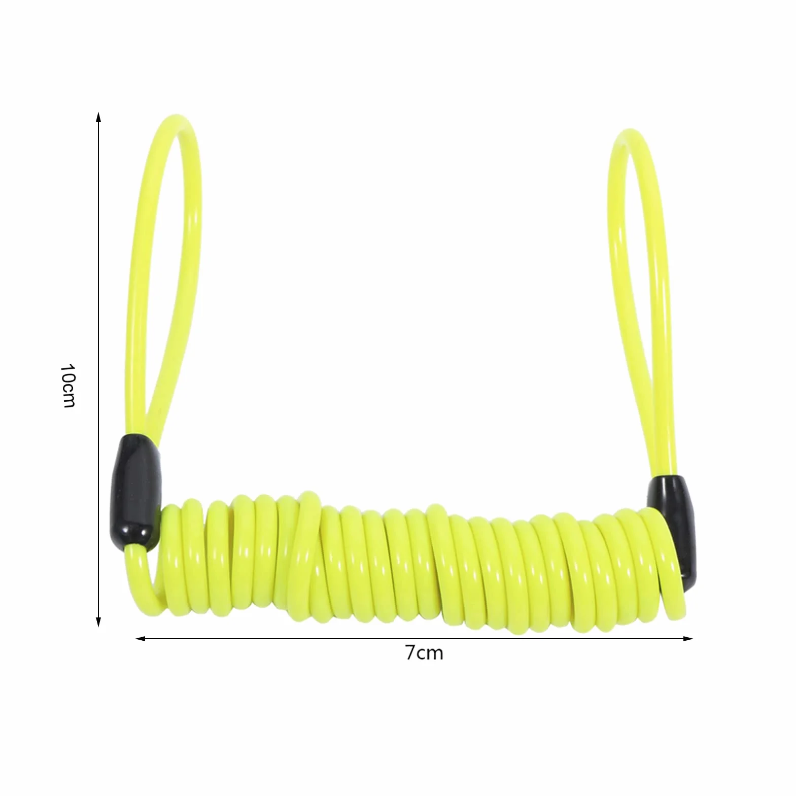 Elastyczny Kabel Przypominający o Blokadzie Tarczy, Sprężynowy Kabel Cewkowy Zabezpieczający Przed kradzieżą, z blokadą i Uchwytem (YELLOW)